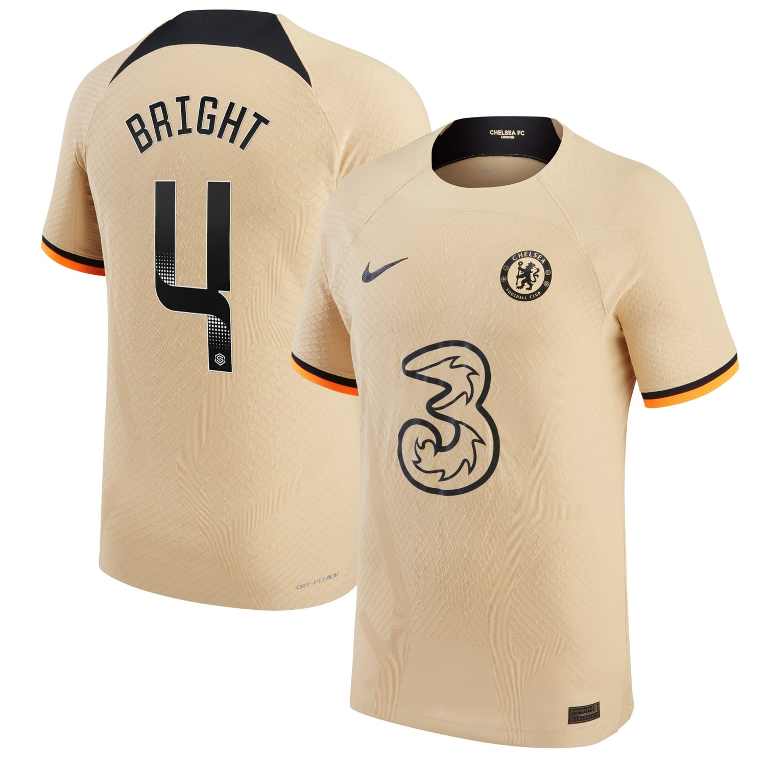 Premier League Chelsea Third WSL Authentic Jersey Shirt 2022-23 player Millie Bright 4 printing for Men