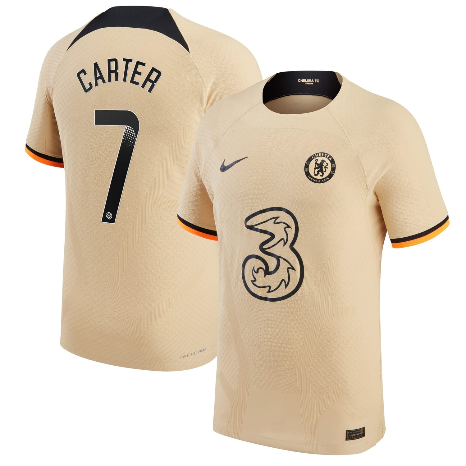Premier League Chelsea Third WSL Authentic Jersey Shirt 2022-23 player Jess Carter 7 printing for Men