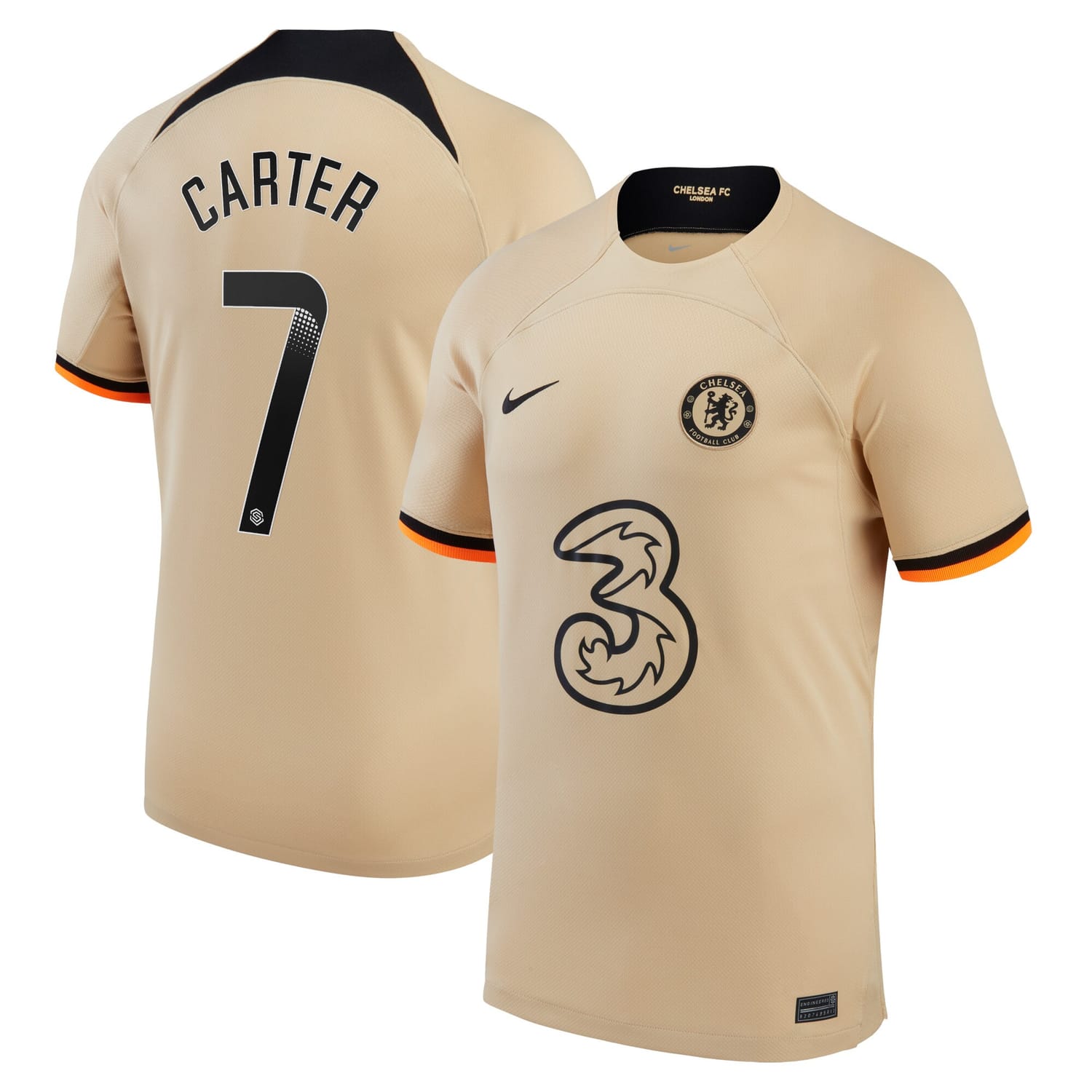 Premier League Chelsea Third WSL Jersey Shirt 2022-23 player Jess Carter 7 printing for Men
