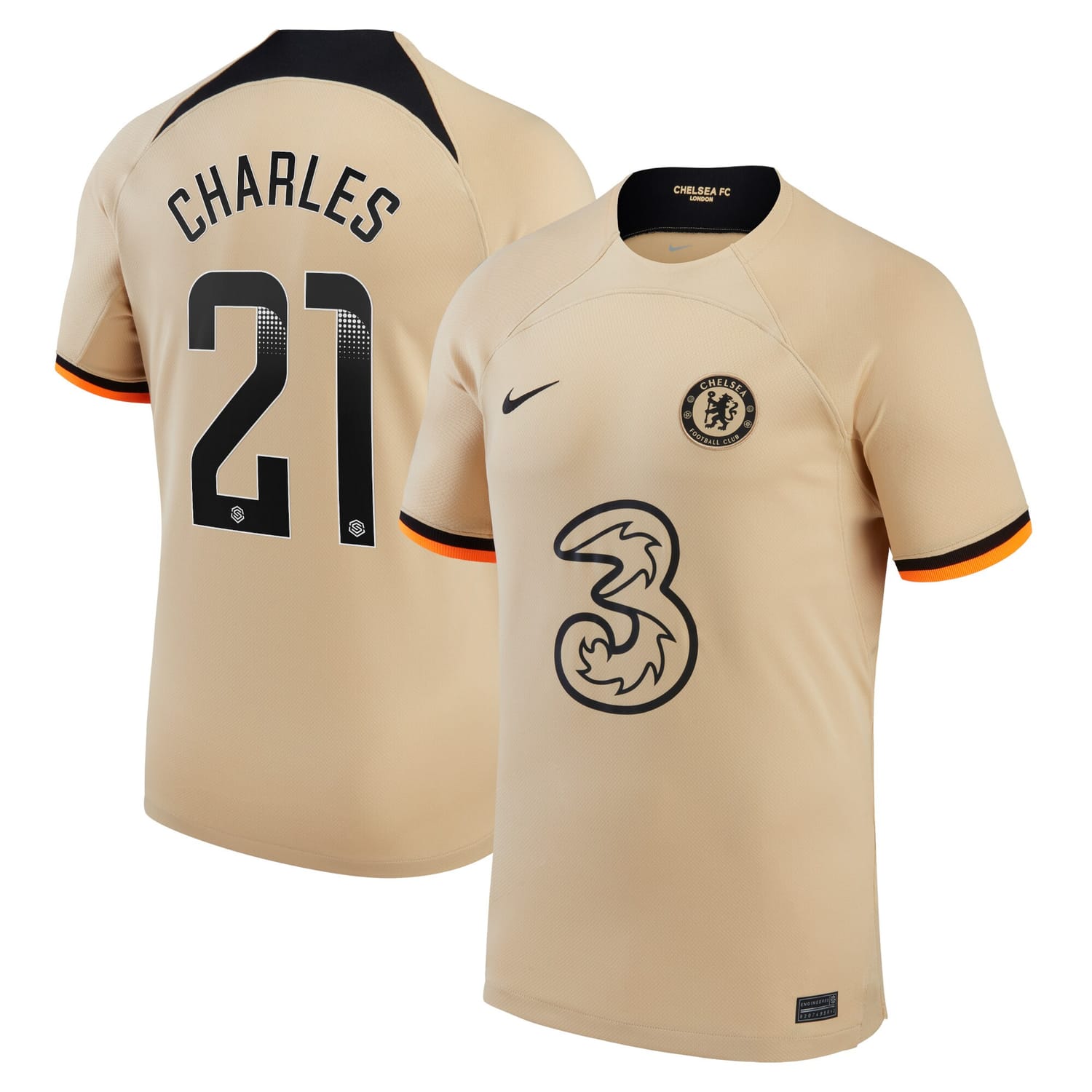 Premier League Chelsea Third WSL Jersey Shirt 2022-23 player Niamh Charles 21 printing for Men