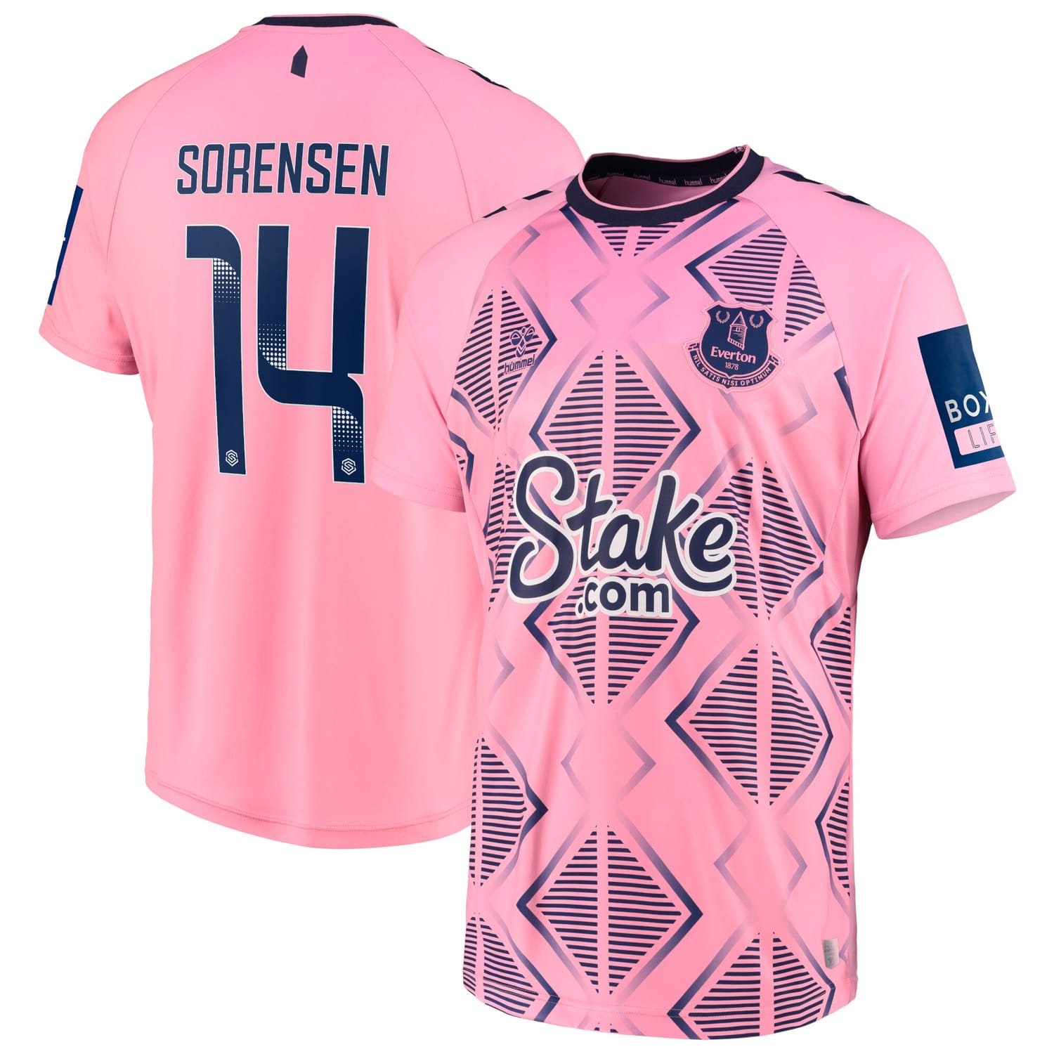 Premier League Everton Away WSL Jersey Shirt 2022-23 player Nicoline Sørensen 14 printing for Men