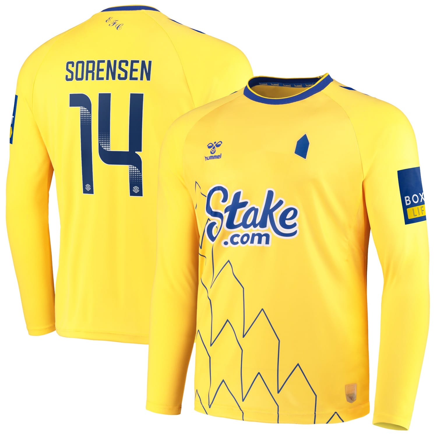 Premier League Everton Third WSL Jersey Shirt Long Sleeve 2022-23 player Nicoline Sørensen 14 printing for Men