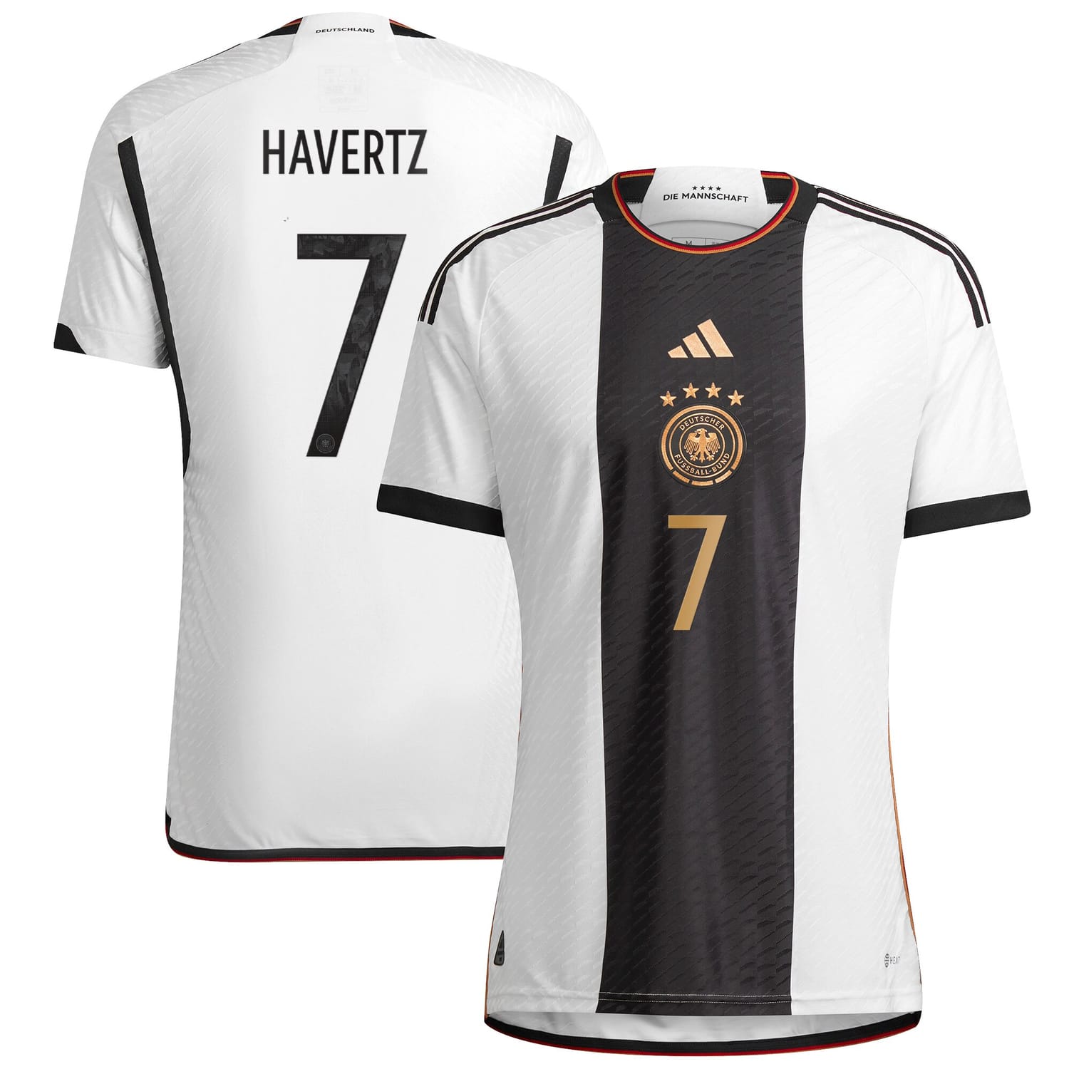 Germany National Team Home Authentic Jersey Shirt player Kai Havertz 7 printing for Men