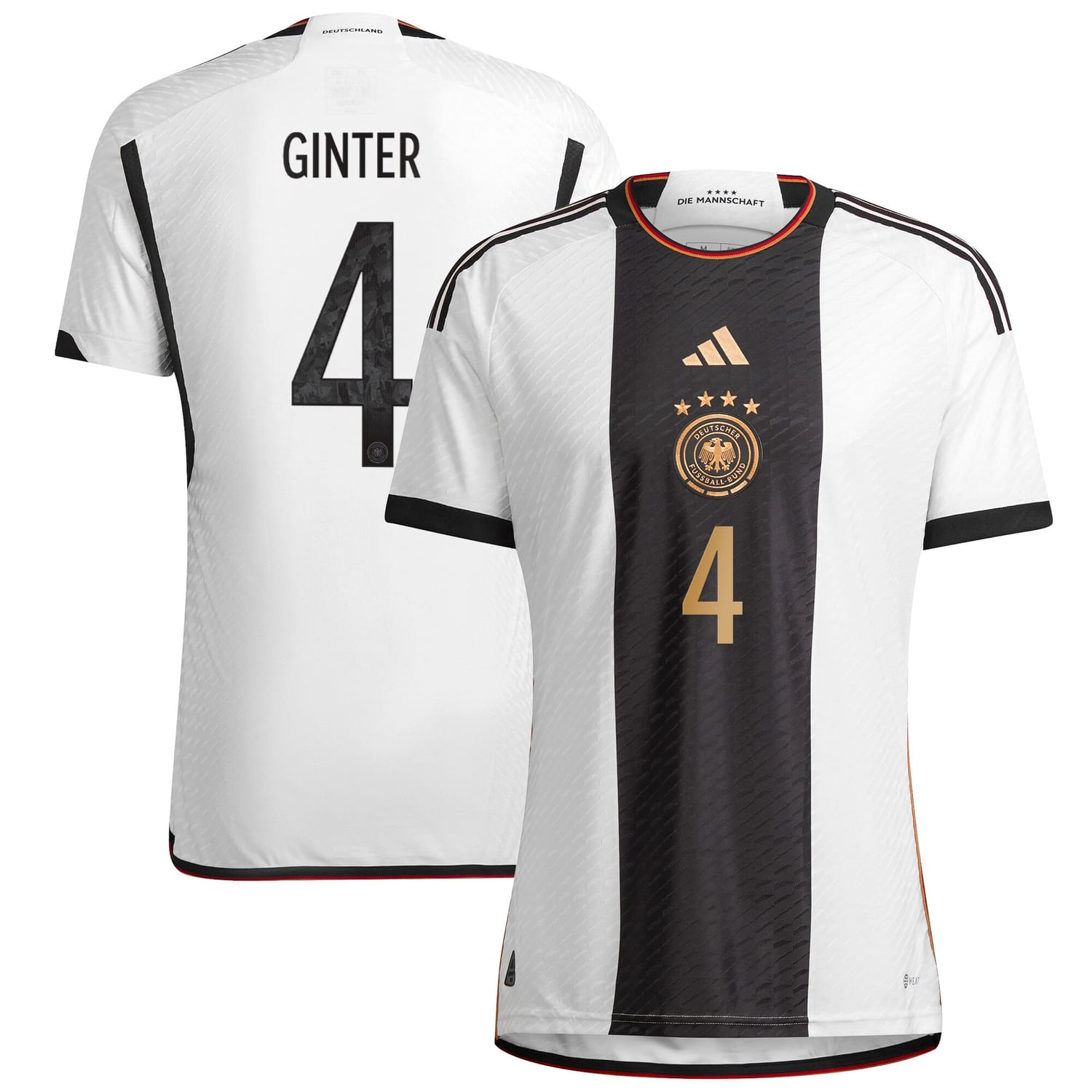 Germany National Team Home Authentic Jersey Shirt player Matthias Ginter 4 printing for Men