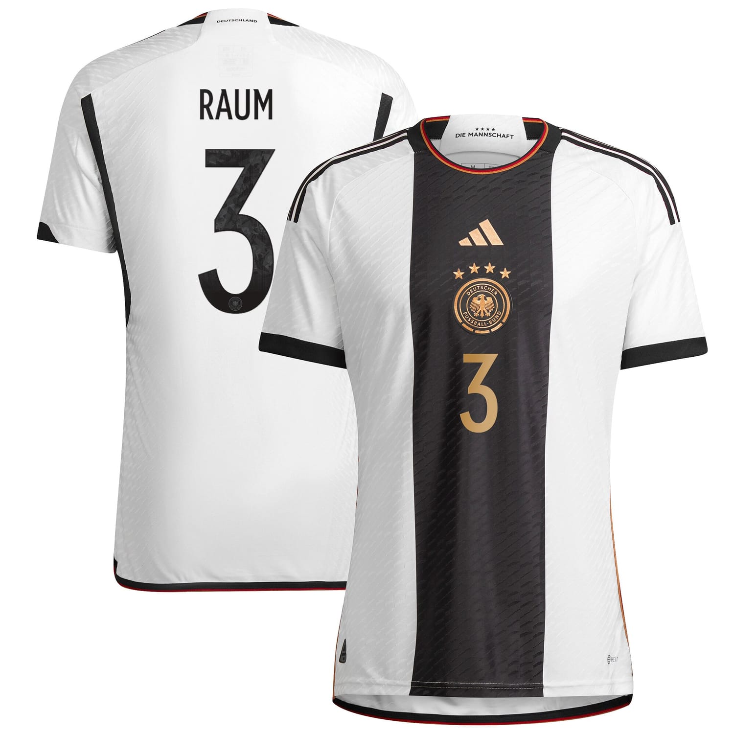 Germany National Team Home Authentic Jersey Shirt player David Raum 3 printing for Men