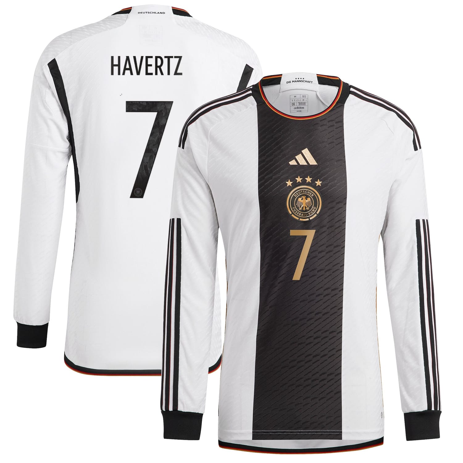 Germany National Team Home Authentic Jersey Shirt Long Sleeve player Kai Havertz 7 printing for Men