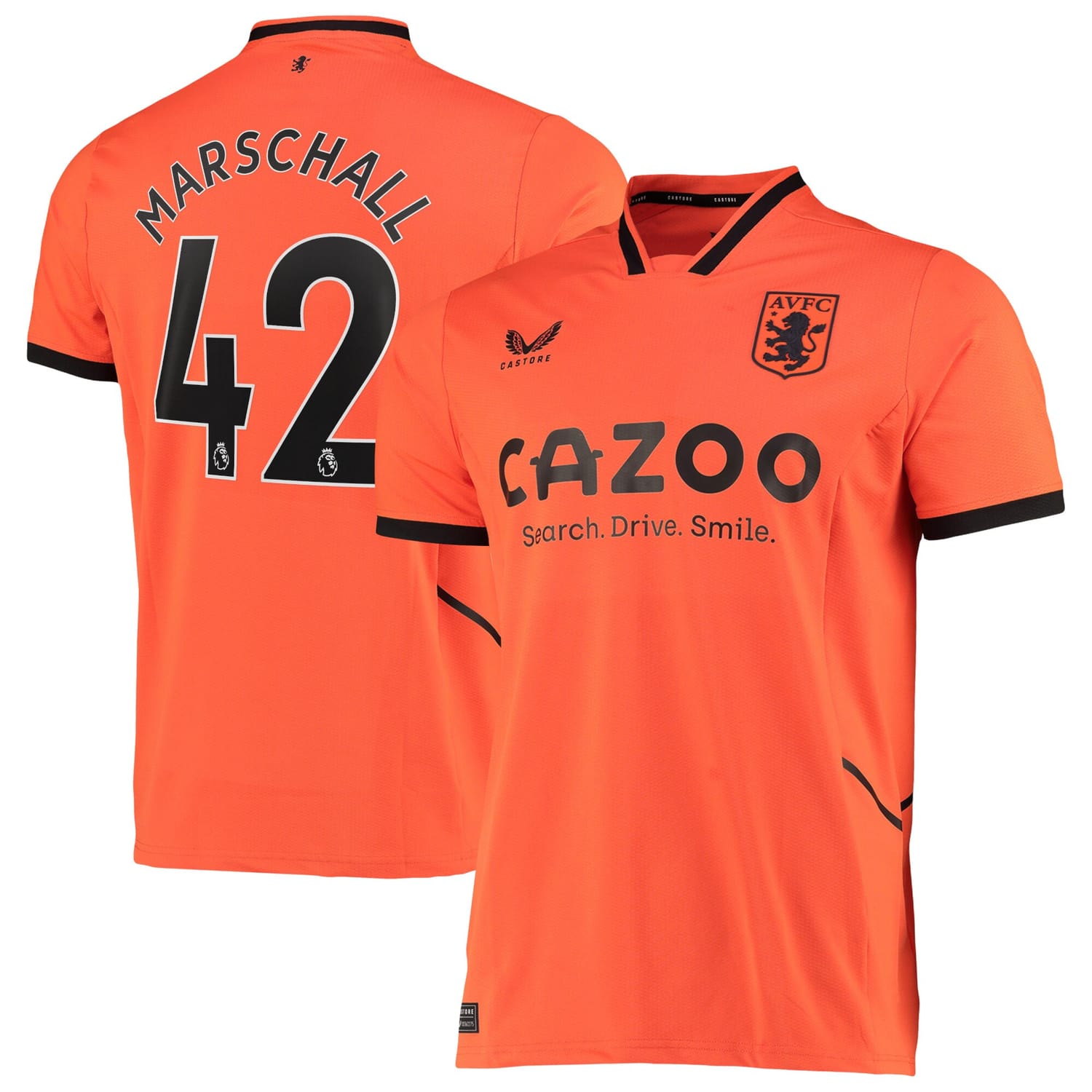 Premier League Aston Villa Away Goalkeeper Jersey Shirt 2022-23 player Filip Marschall 42 printing for Men