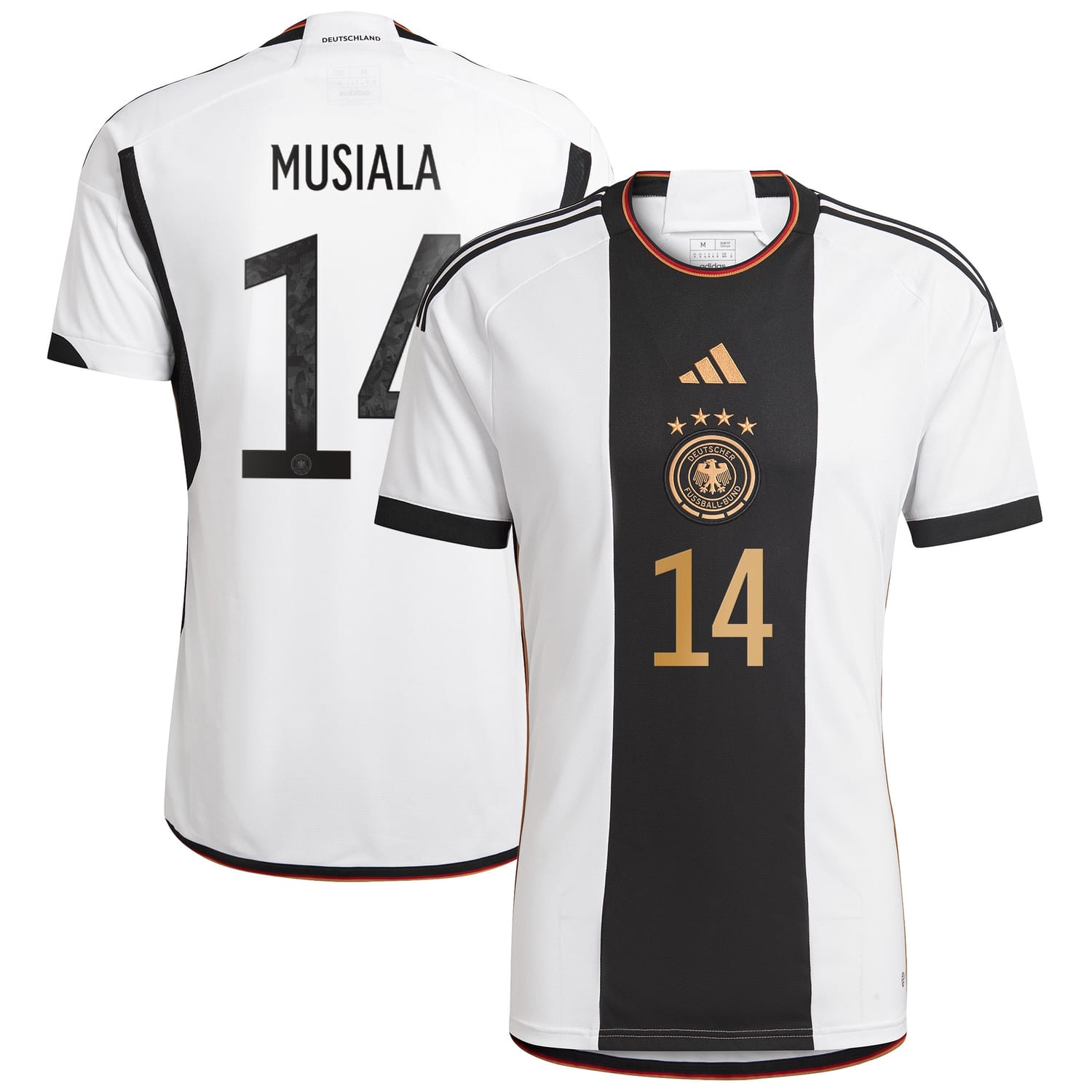 Germany National Team Home Jersey Shirt player Jamal Musiala 14 printing for Men