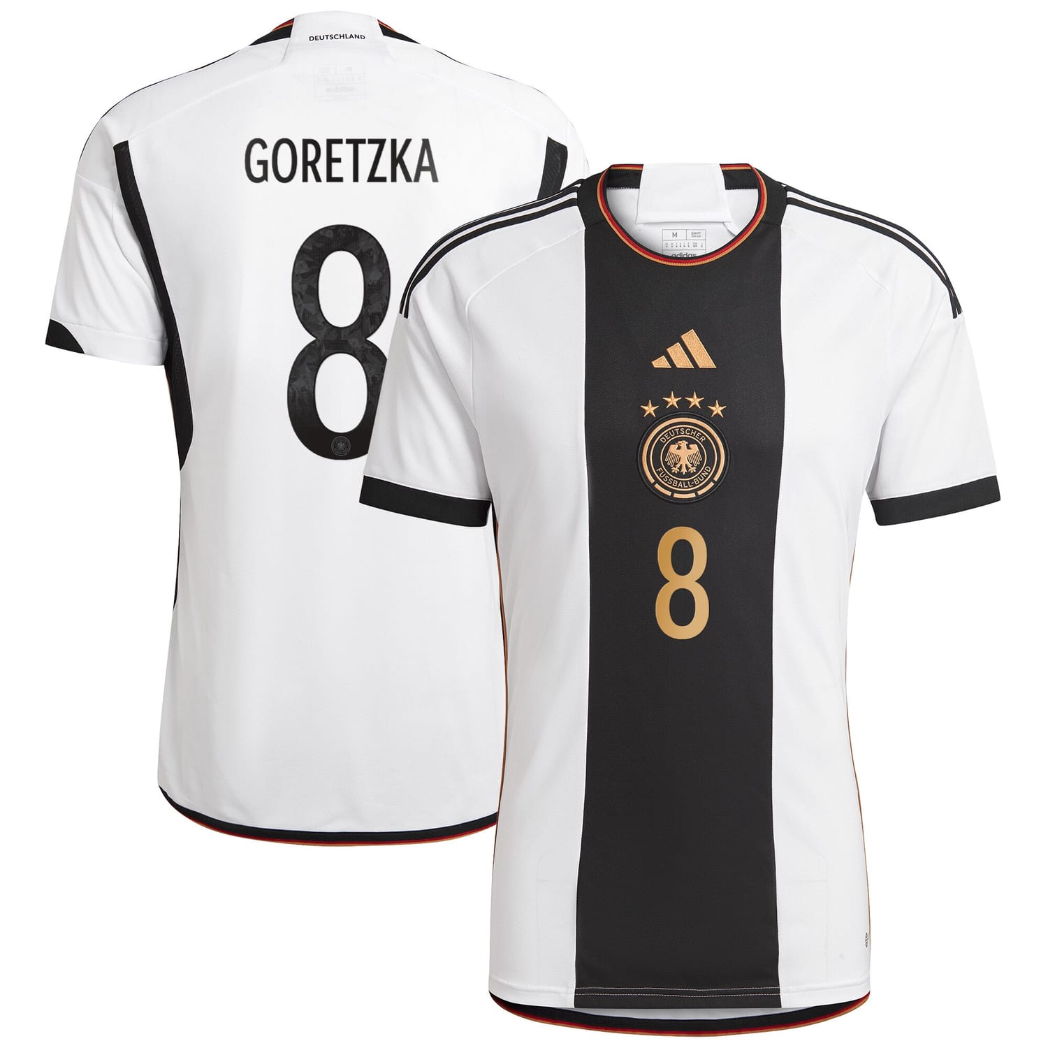 Germany National Team Home Jersey Shirt player Leon Goretzka 8 printing for Men