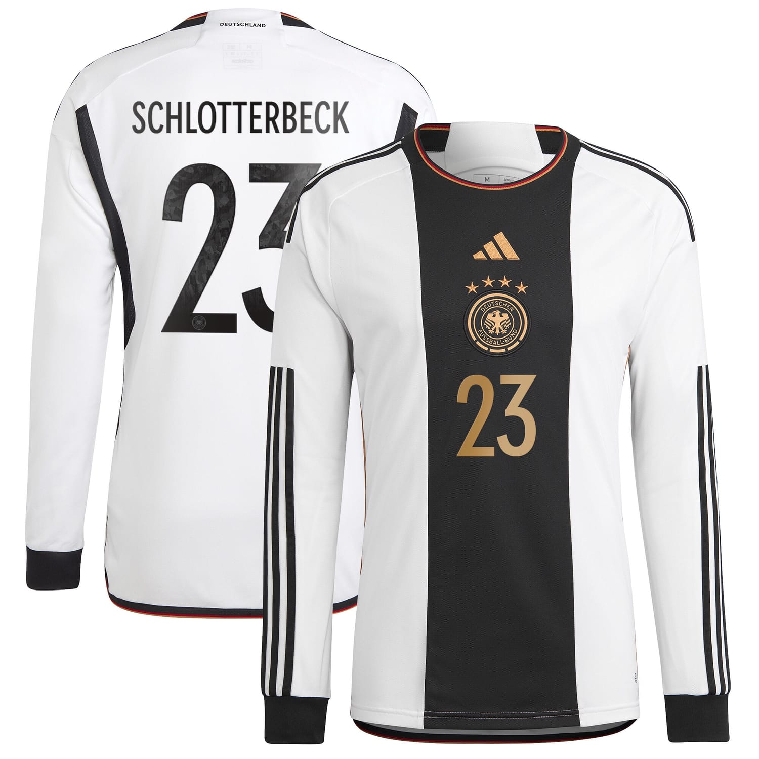 Germany National Team Home Jersey Shirt Long Sleeve player Nico Schlotterbeck 23 printing for Men