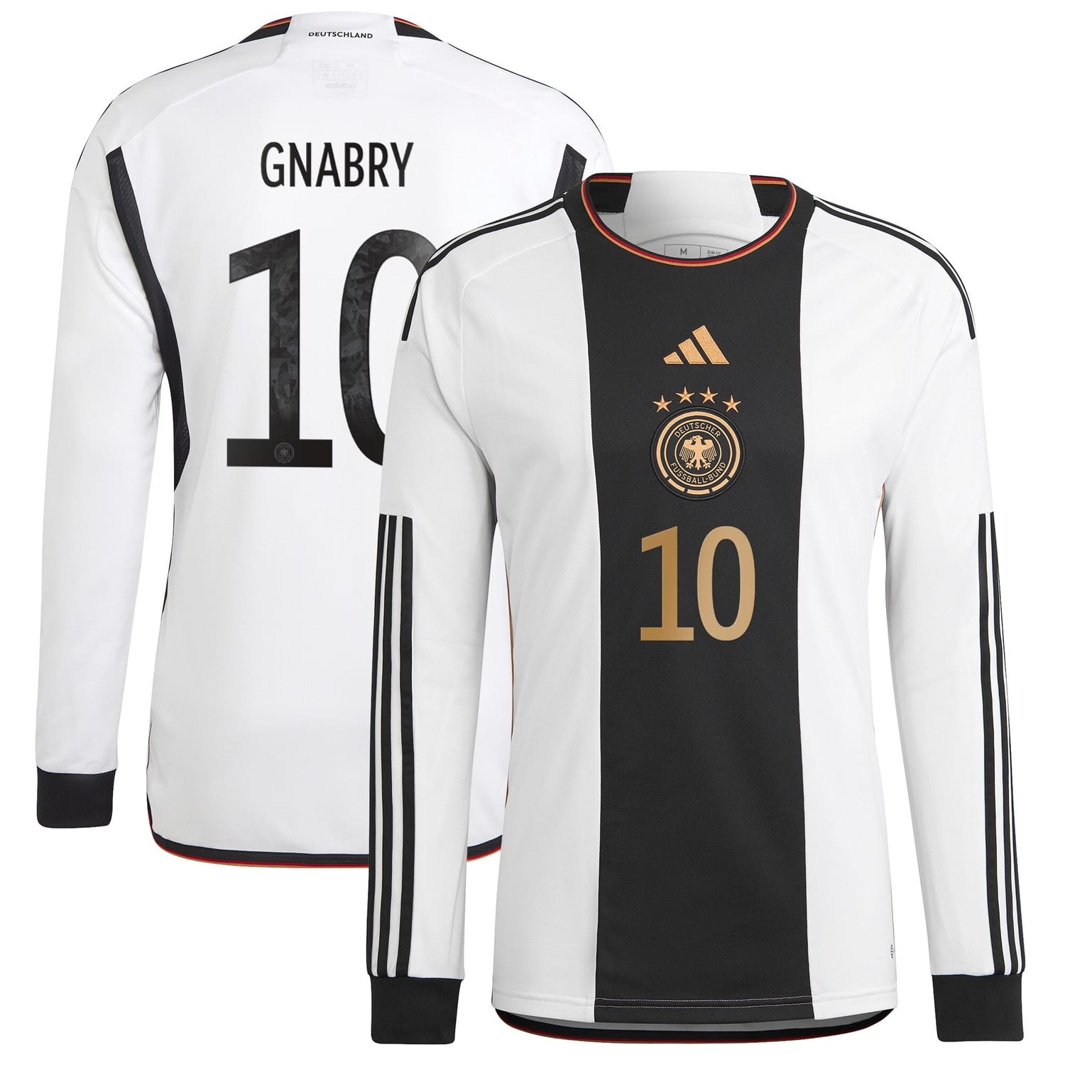 Germany National Team Home Jersey Shirt Long Sleeve player Serge Gnabry 10 printing for Men