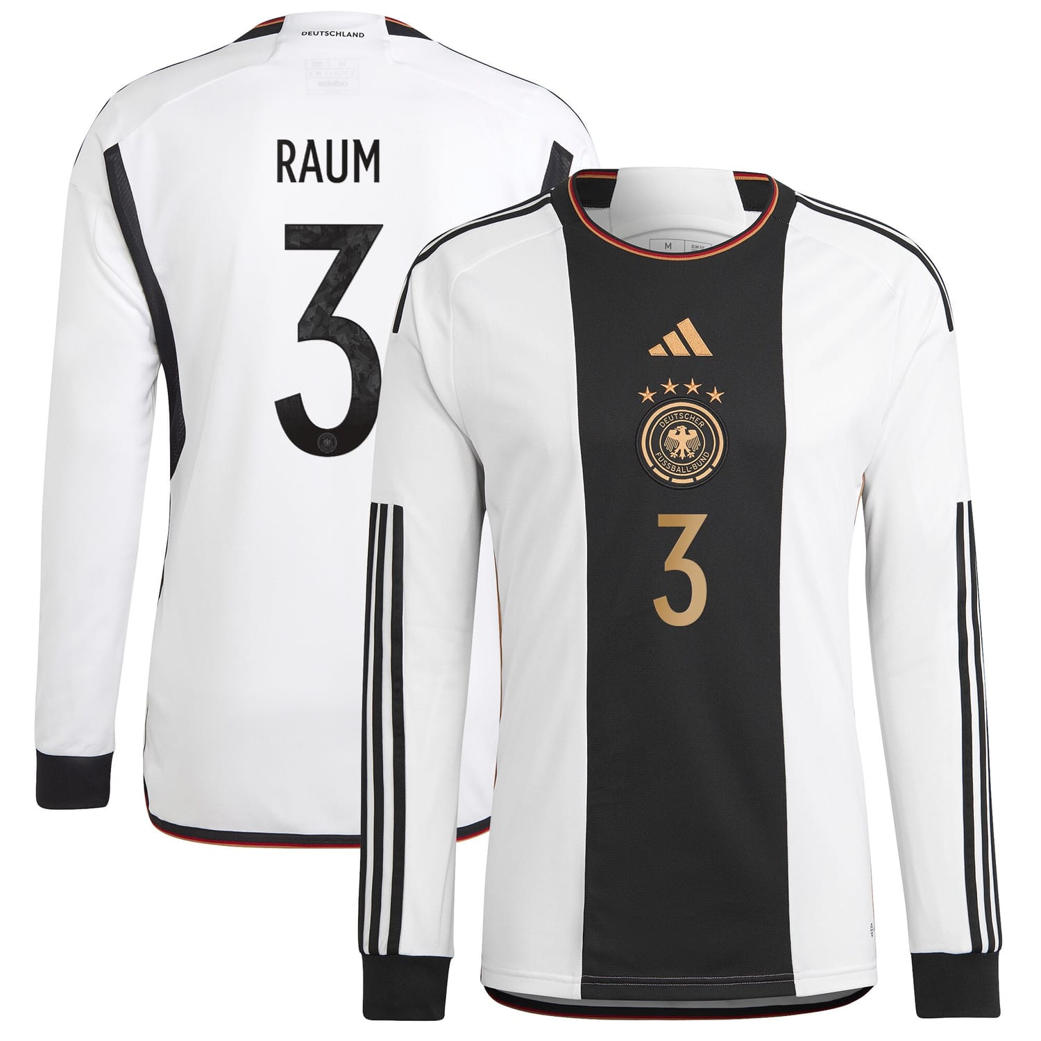Germany National Team Home Jersey Shirt Long Sleeve player David Raum 3 printing for Men