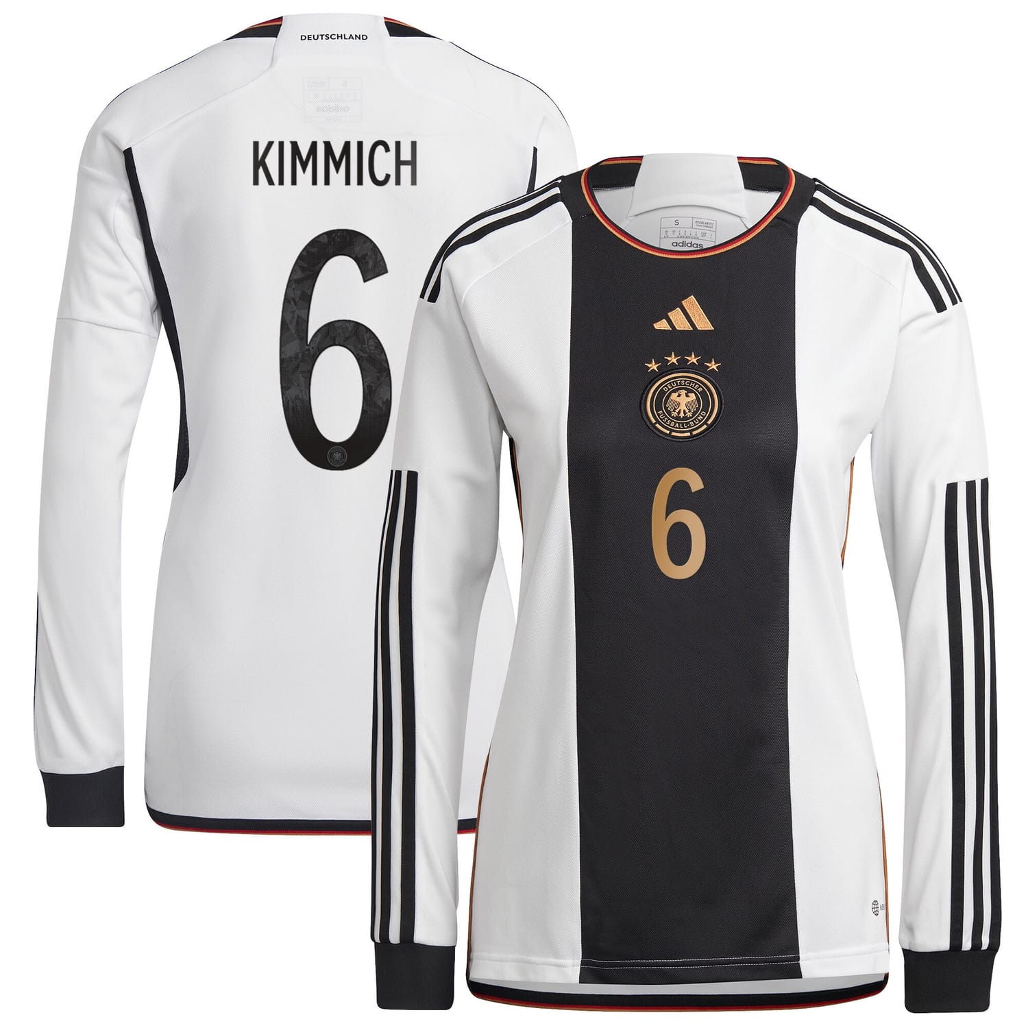 Germany National Team Home Jersey Shirt Long Sleeve player Joshua Kimmich 6 printing for Women