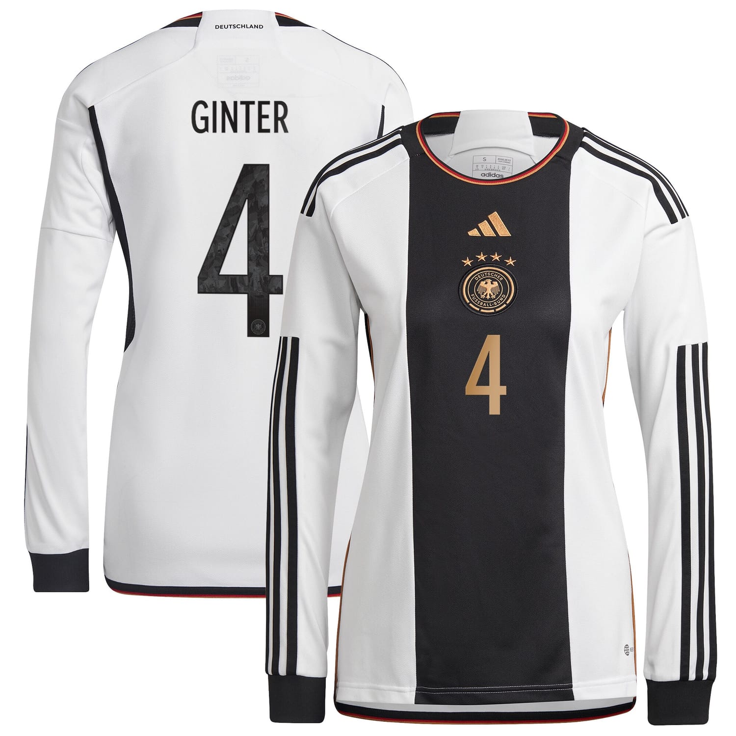 Germany National Team Home Jersey Shirt Long Sleeve player Matthias Ginter 4 printing for Women
