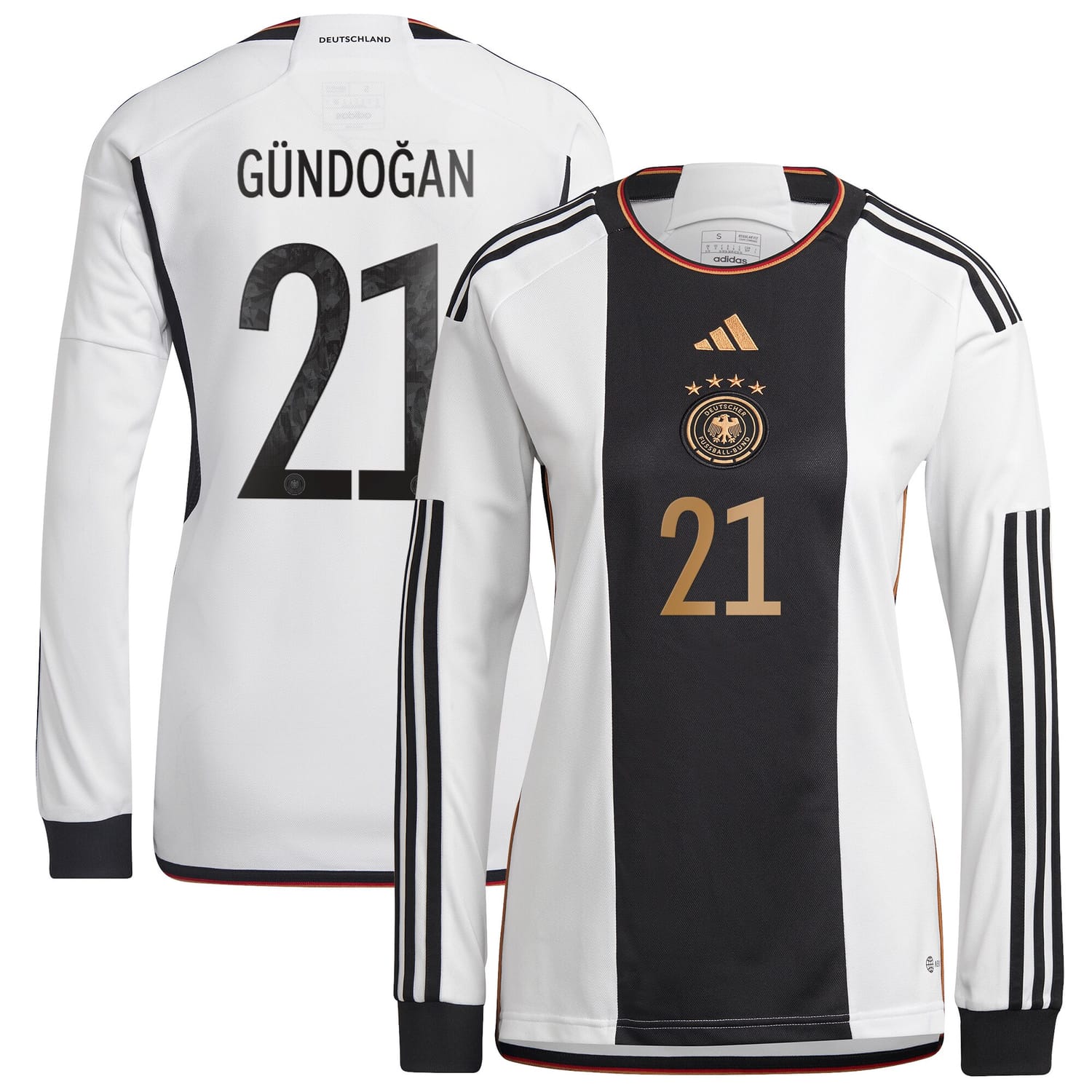 Germany National Team Home Jersey Shirt Long Sleeve player Ilkay Gündogan 21 printing for Women