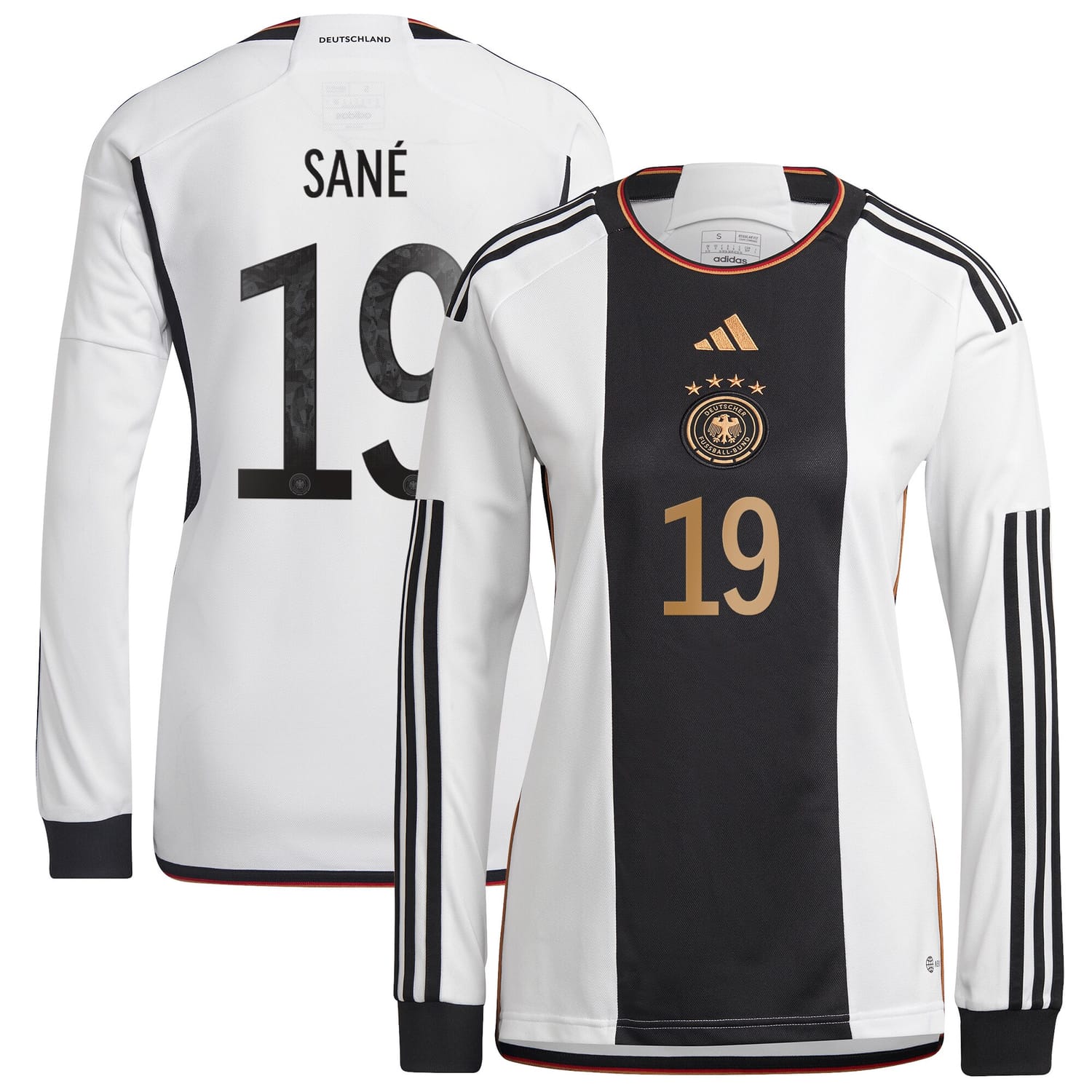 Germany National Team Home Jersey Shirt Long Sleeve player Leroy Sané 19 printing for Women