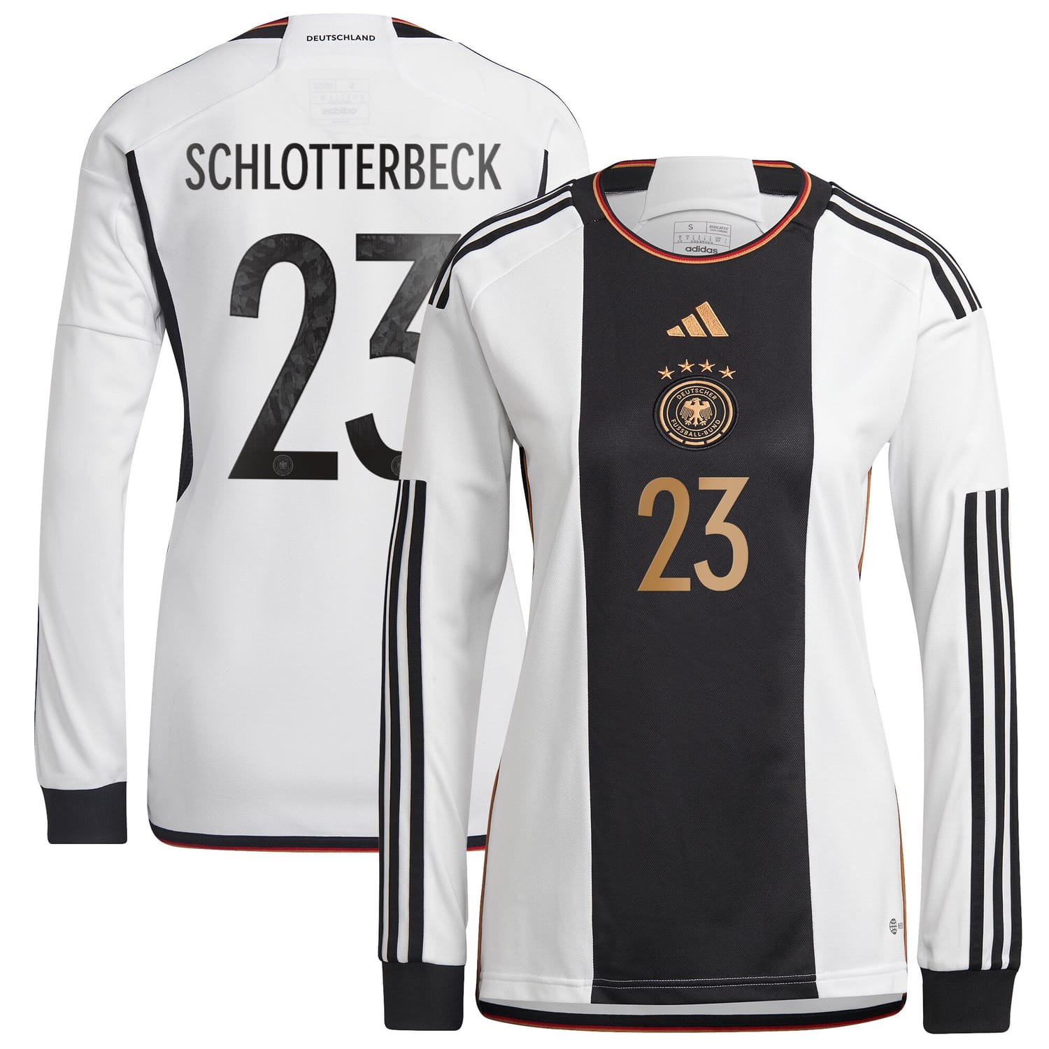 Germany National Team Home Jersey Shirt Long Sleeve player Nico Schlotterbeck 23 printing for Women