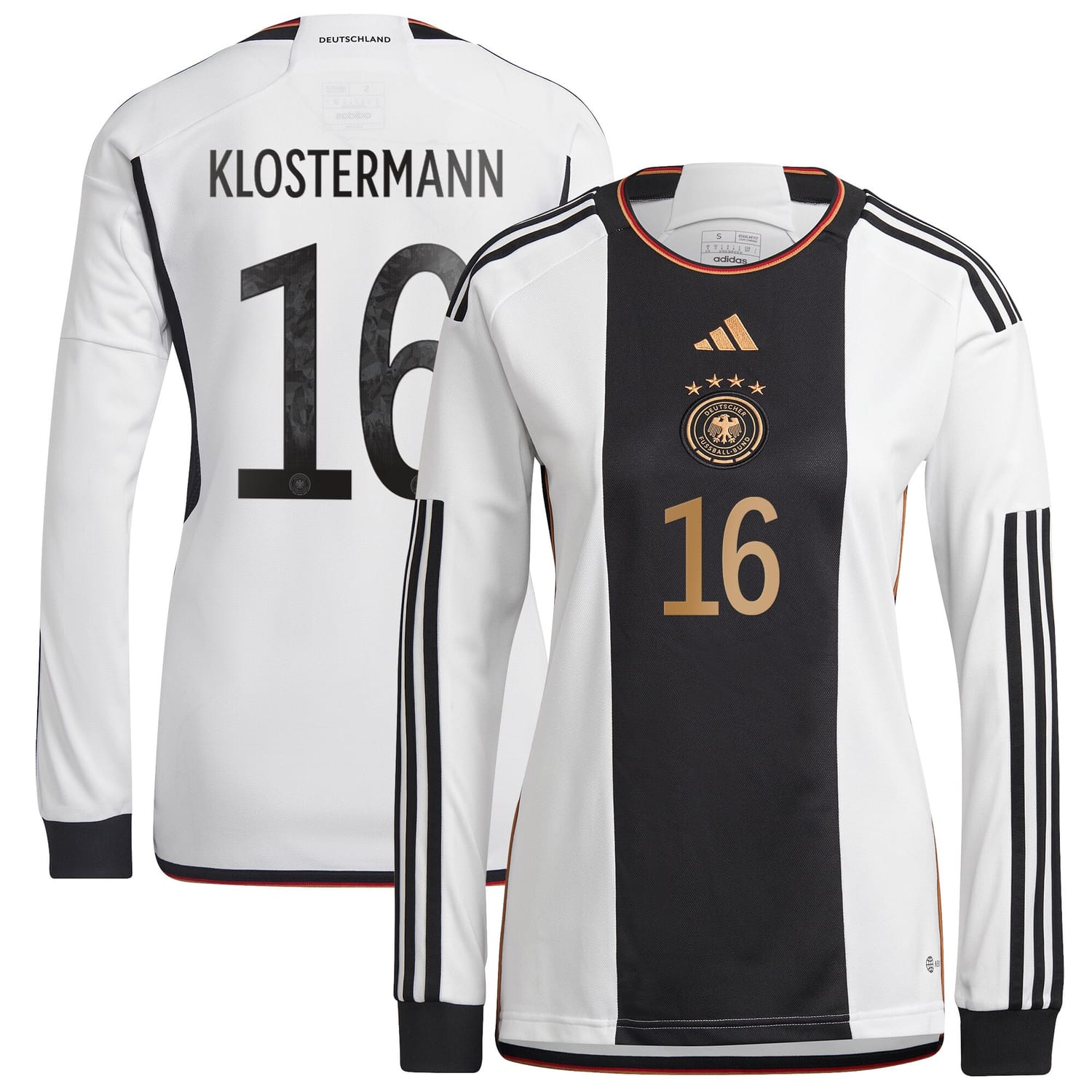 Germany National Team Home Jersey Shirt Long Sleeve player Lukas Klostermann 16 printing for Women