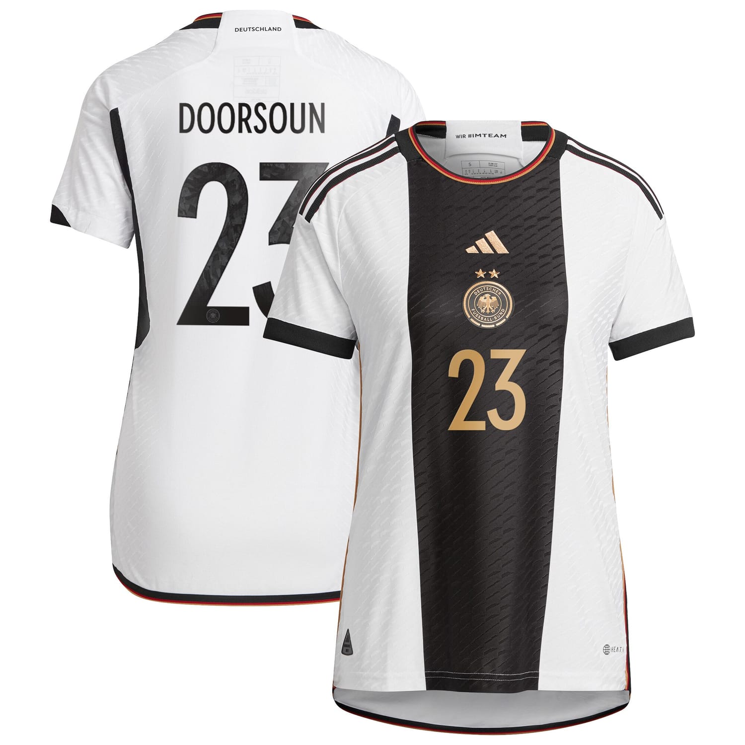 Germany National Team Home Authentic Jersey Shirt player Sara Doorsoun 23 printing for Women