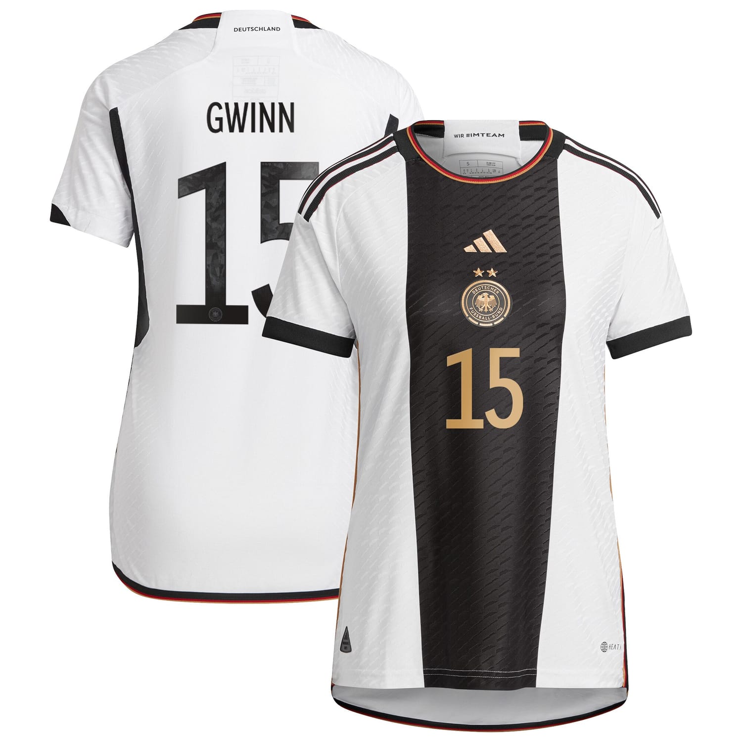 Germany National Team Home Authentic Jersey Shirt player Gwinn 15 printing for Women