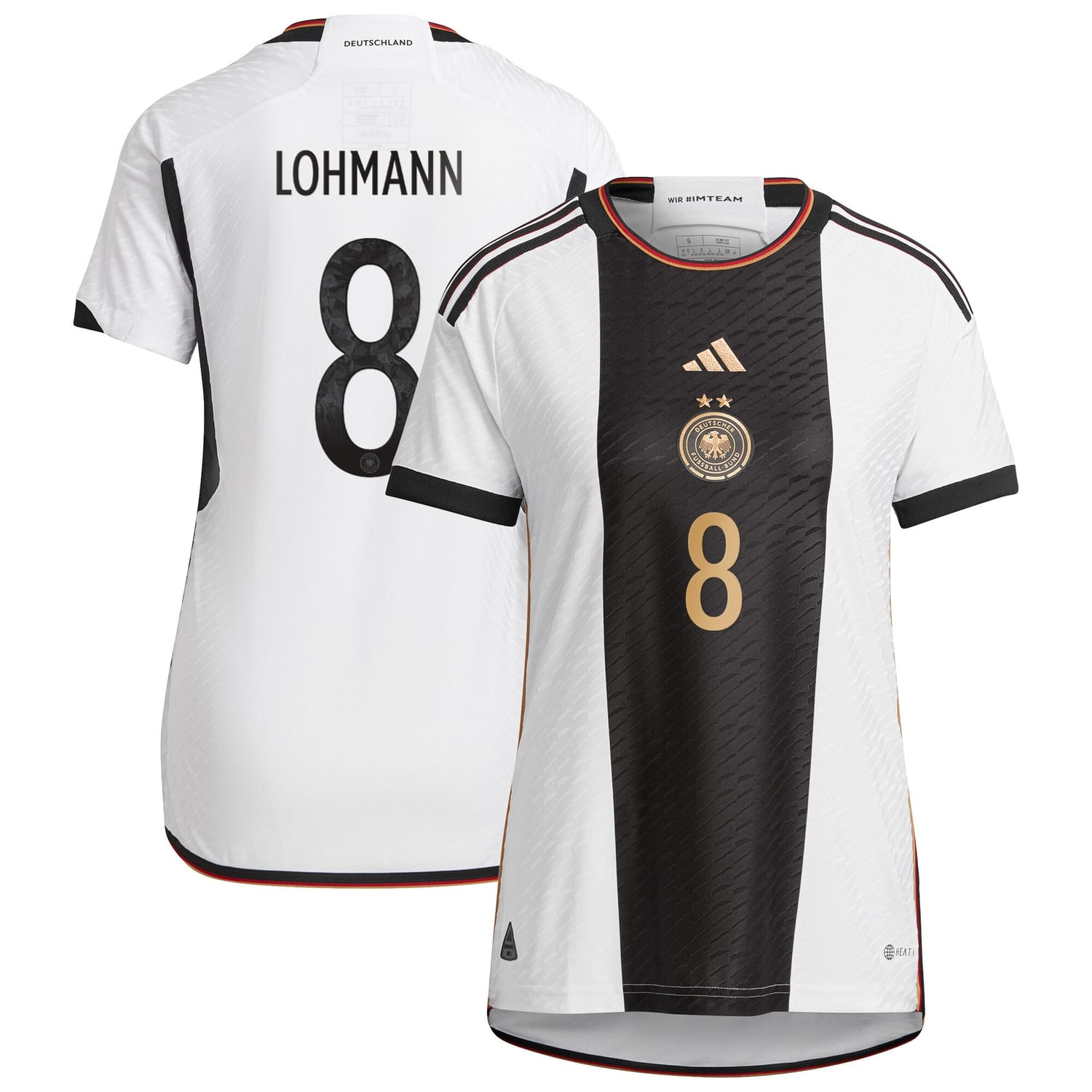 Germany National Team Home Authentic Jersey Shirt player Sydney Lohmann 8 printing for Women