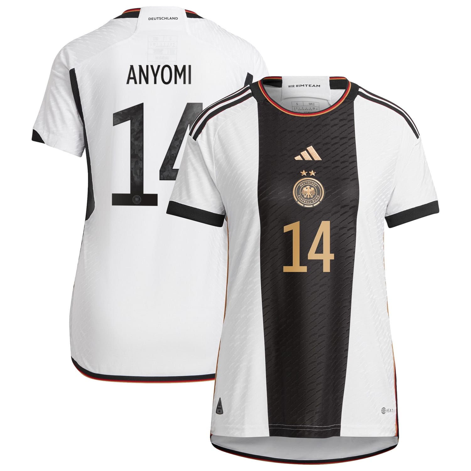 Germany National Team Home Authentic Jersey Shirt player Nicole Anyomi 14 printing for Women