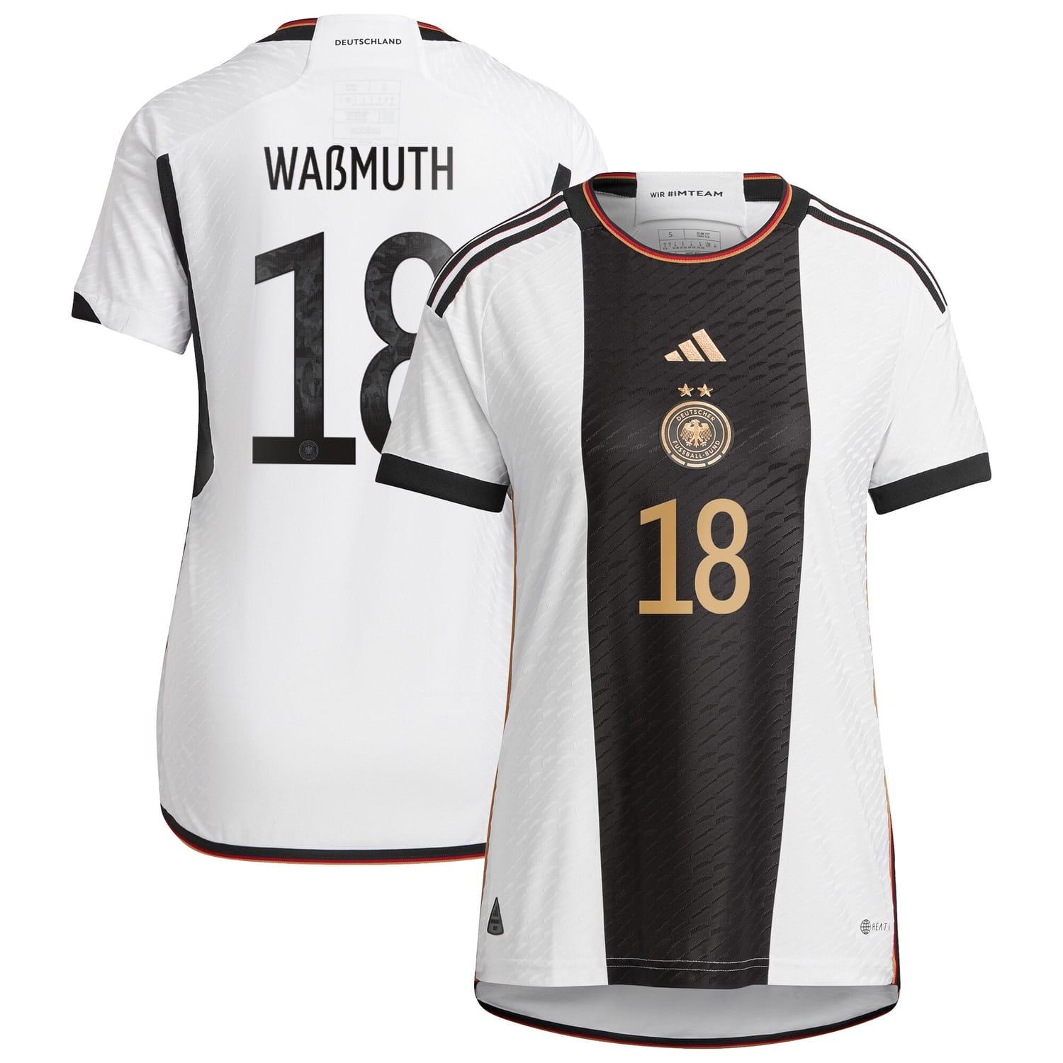 Germany National Team Home Authentic Jersey Shirt player Tabea Waßmuth 18 printing for Women