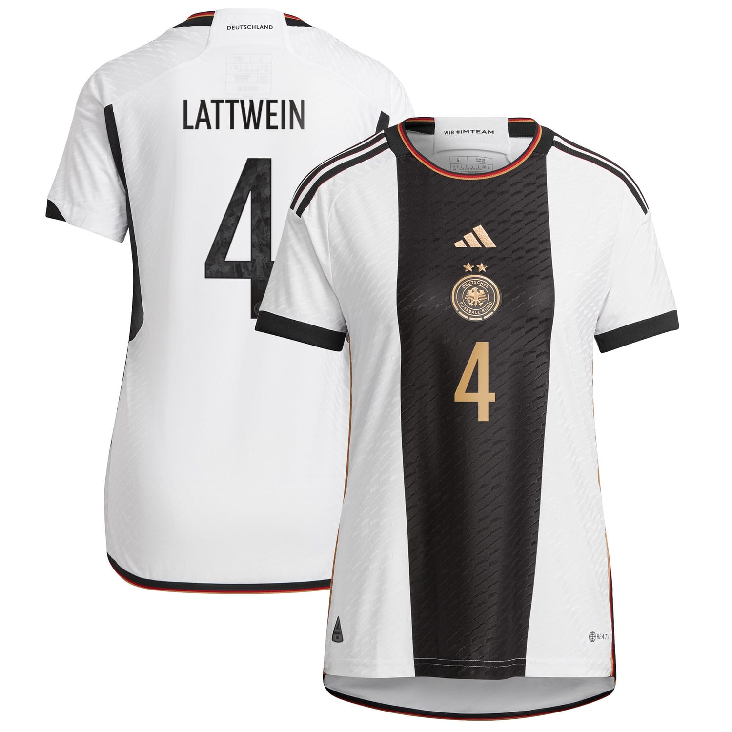 Germany National Team Home Authentic Jersey Shirt player Lena Lattwein 4 printing for Women