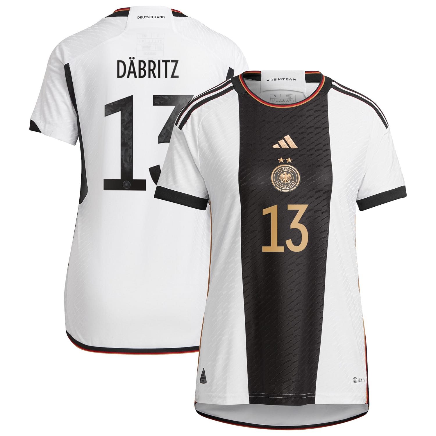 Germany National Team Home Authentic Jersey Shirt player Sara Däbritz 13 printing for Women