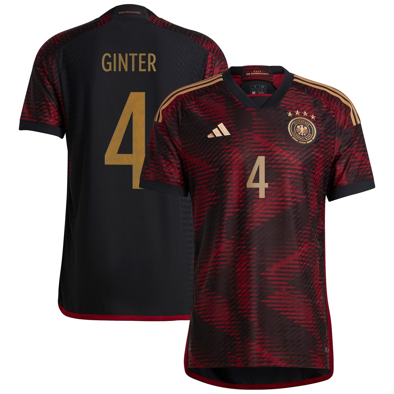 Germany National Team Away Authentic Jersey Shirt player Matthias Ginter 4 printing for Men