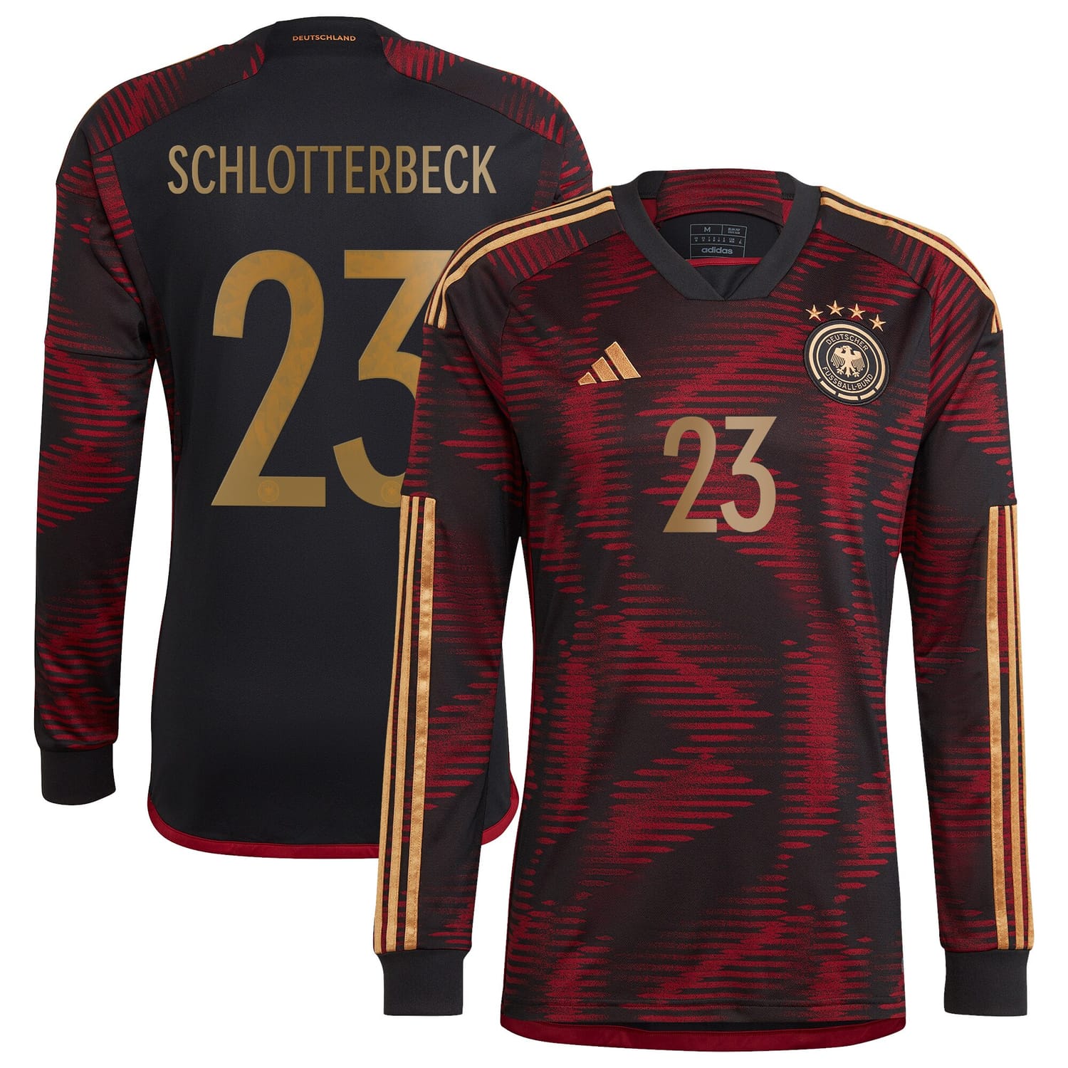 Germany National Team Away Jersey Shirt Long Sleeve player Nico Schlotterbeck 23 printing for Men