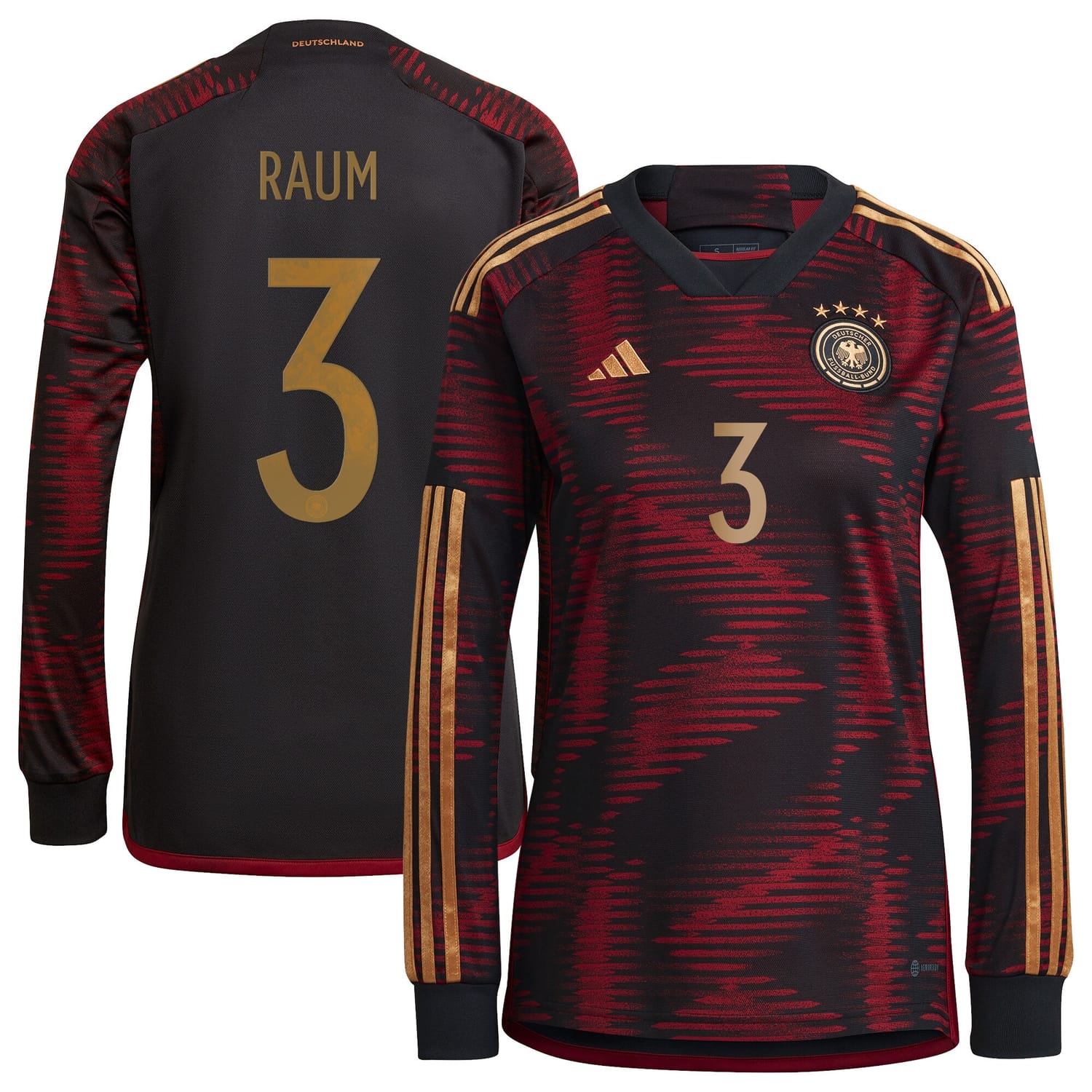 Germany National Team Away Jersey Shirt Long Sleeve player David Raum 3 printing for Women