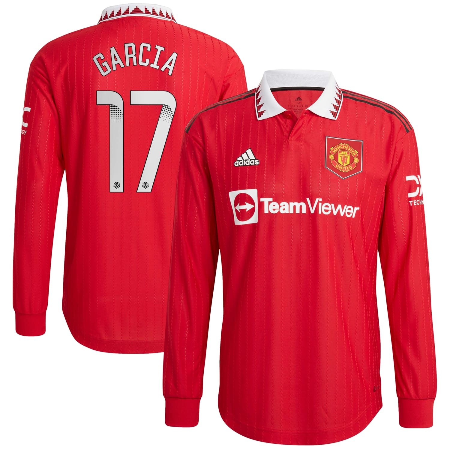 Premier League Manchester United Home WSL Authentic Jersey Shirt Long Sleeve 2022-23 player Lucia Garcia 17 printing for Men