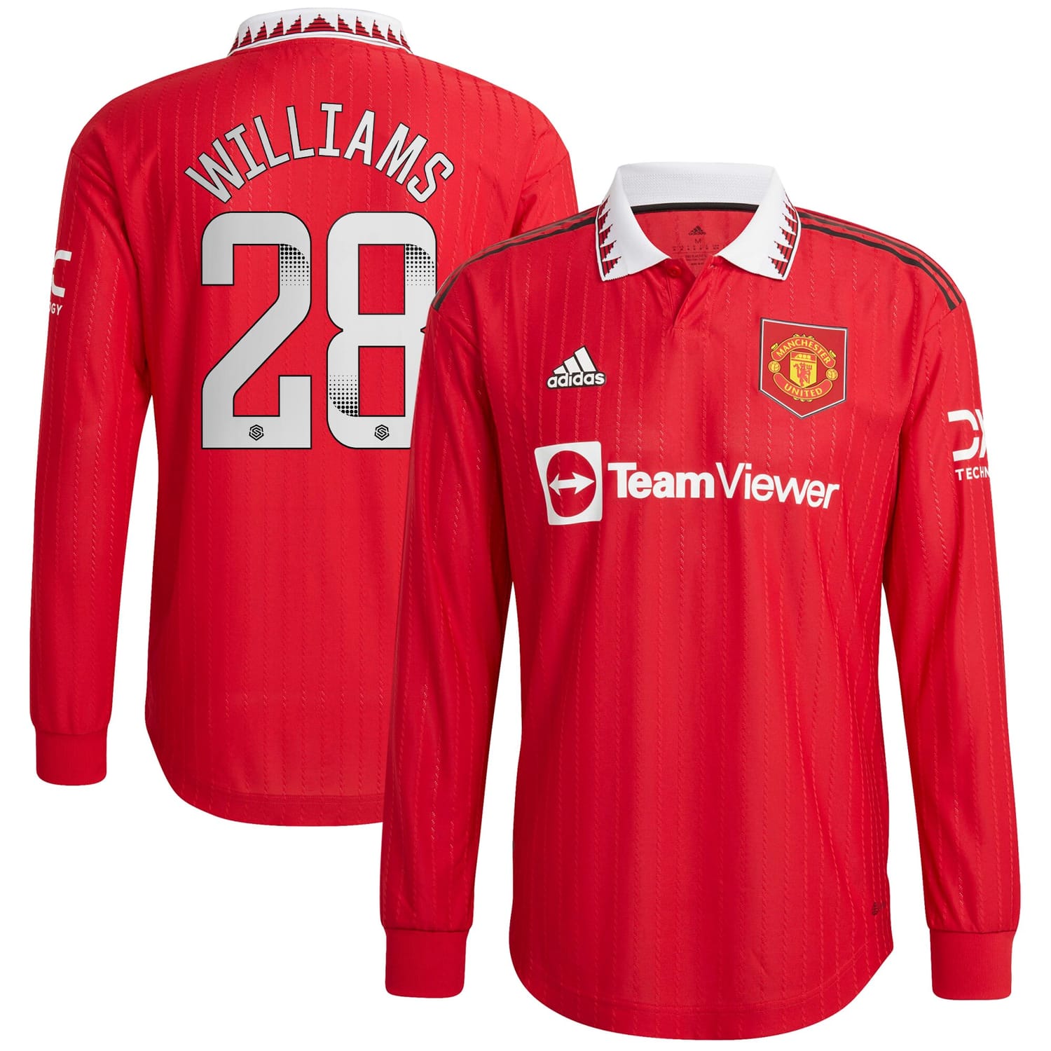Premier League Manchester United Home WSL Authentic Jersey Shirt Long Sleeve 2022-23 player Rachel Williams 28 printing for Men