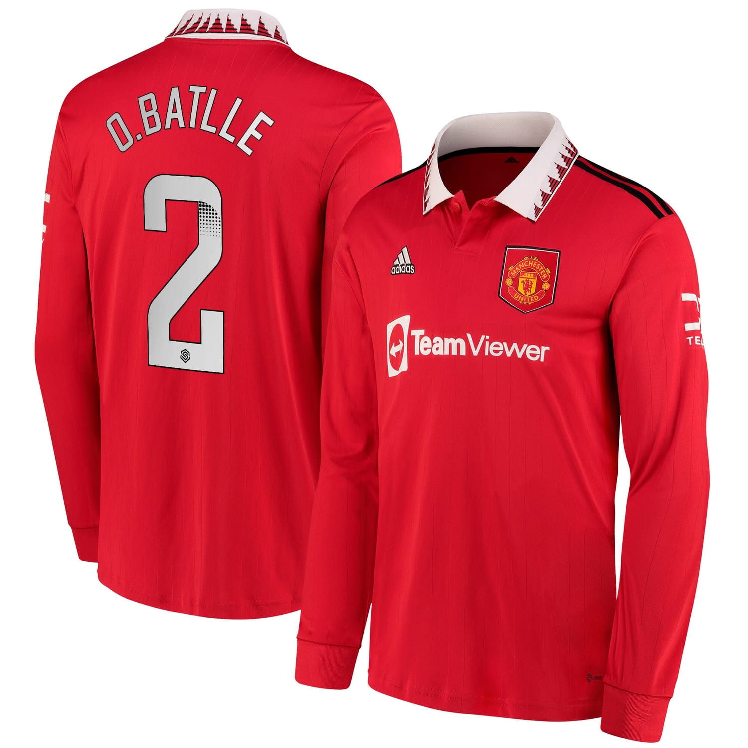 Premier League Manchester United Home WSL Jersey Shirt Long Sleeve 2022-23 player Ona Batlle 2 printing for Men