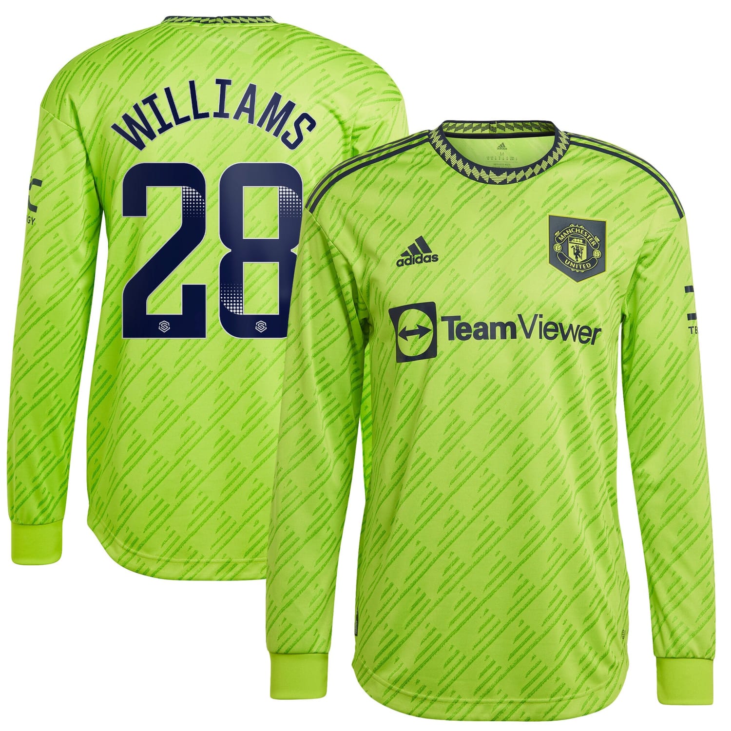 Premier League Manchester United Third WSL Authentic Jersey Shirt Long Sleeve 2022-23 player Rachel Williams 28 printing for Men