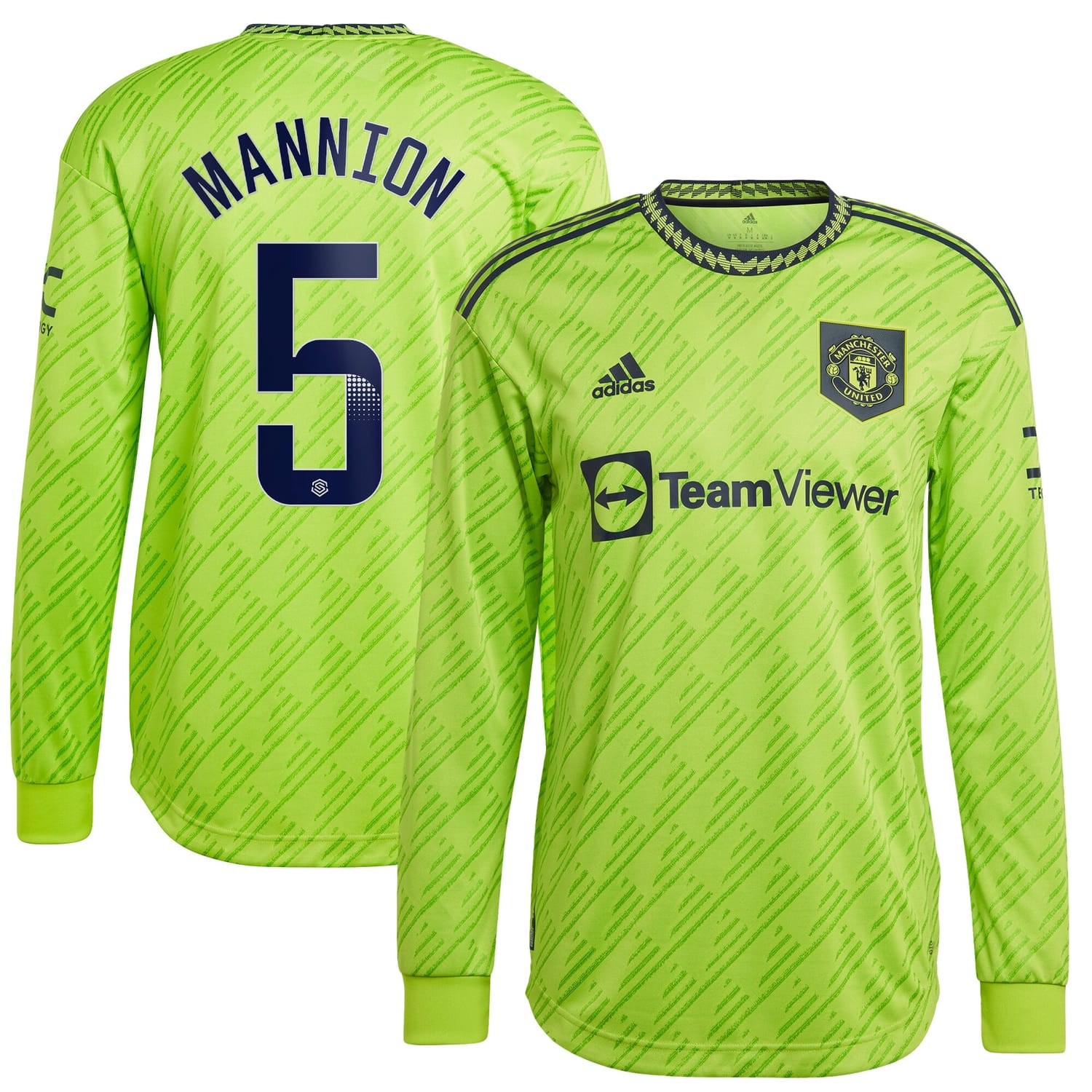 Premier League Manchester United Third WSL Authentic Jersey Shirt Long Sleeve 2022-23 player Aoife Mannion 5 printing for Men