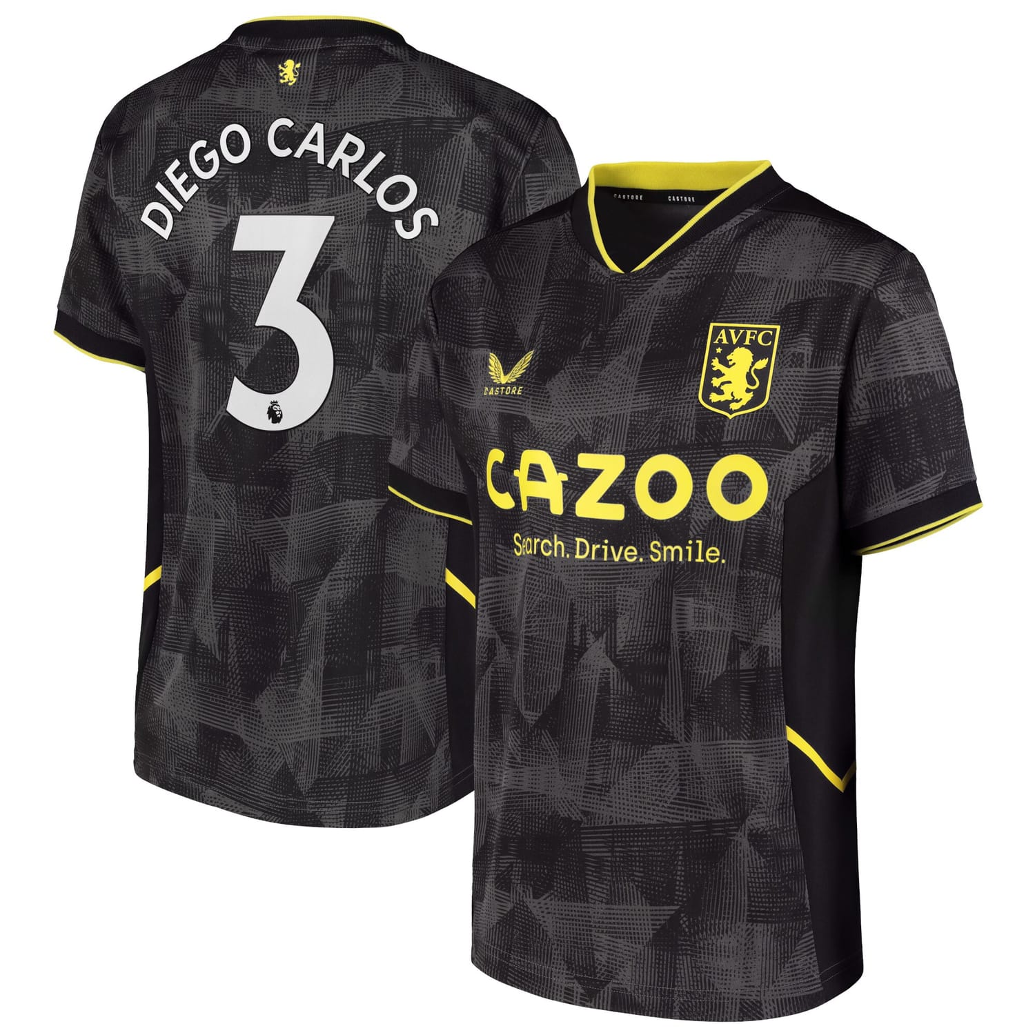 Premier League Aston Villa Third Jersey Shirt 2022-23 player Diego Carlos 3 printing for Men