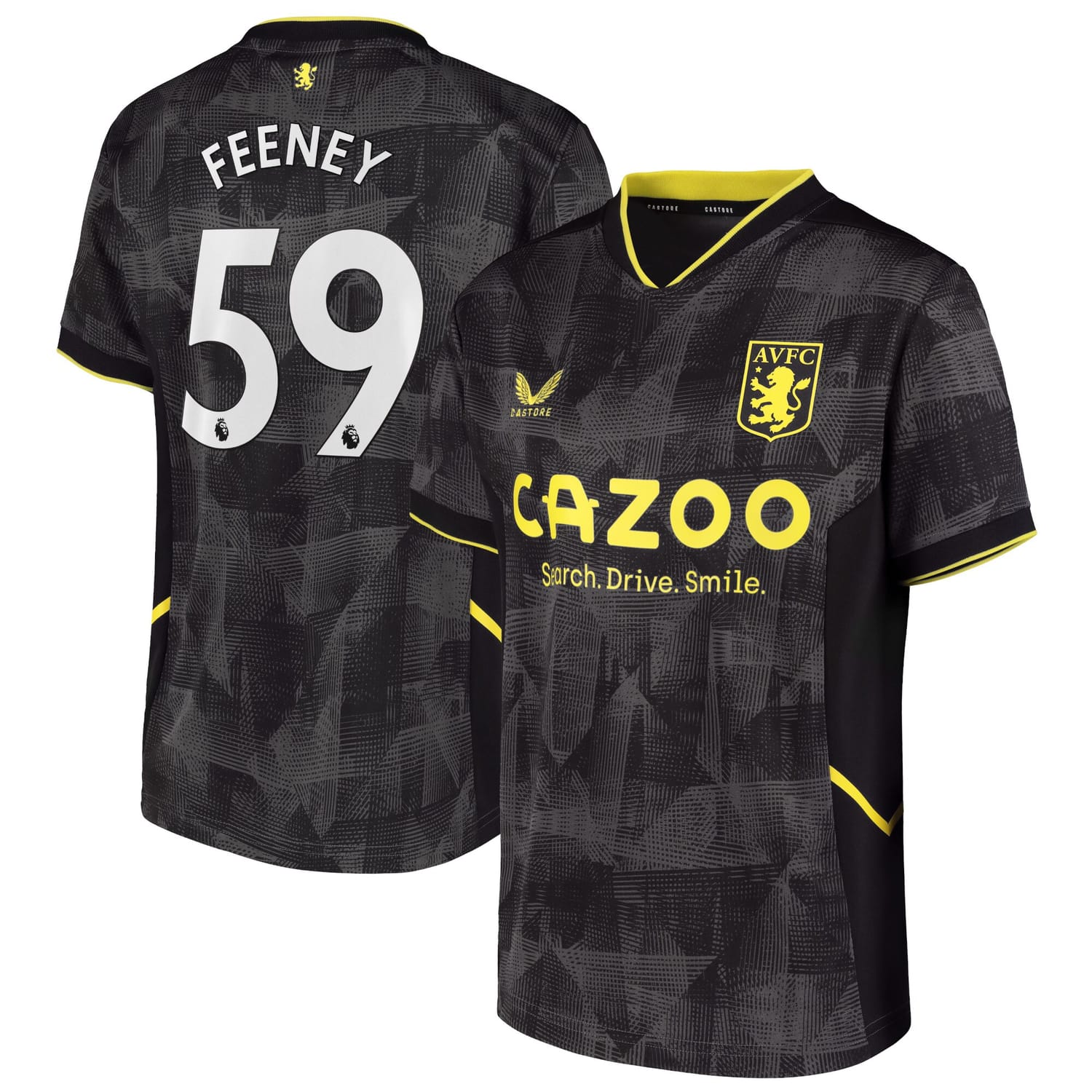 Premier League Aston Villa Third Jersey Shirt 2022-23 player Joshua Feeney 59 printing for Men