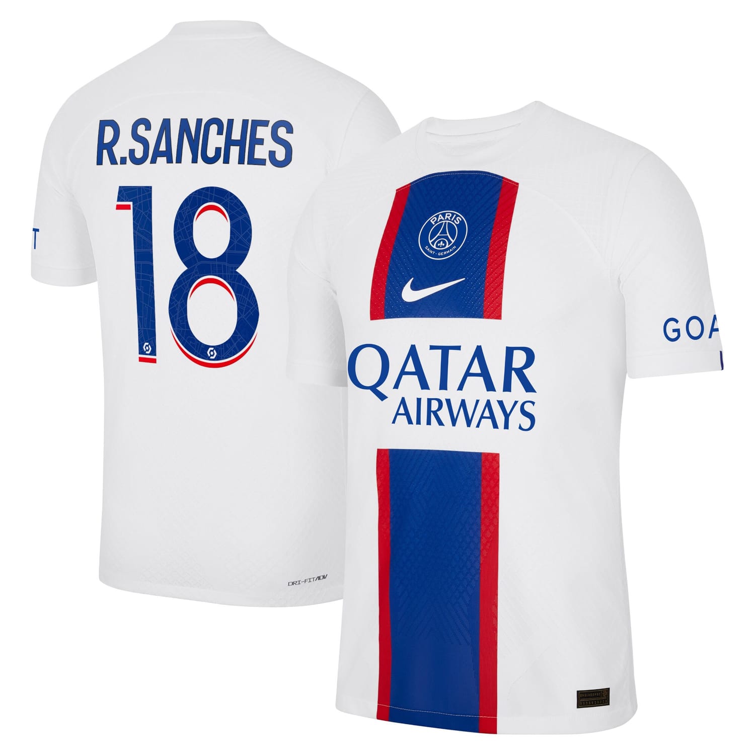 Ligue 1 Paris Saint-Germain Third Authentic Jersey Shirt 2022-23 player Renato Sanches 18 printing for Men