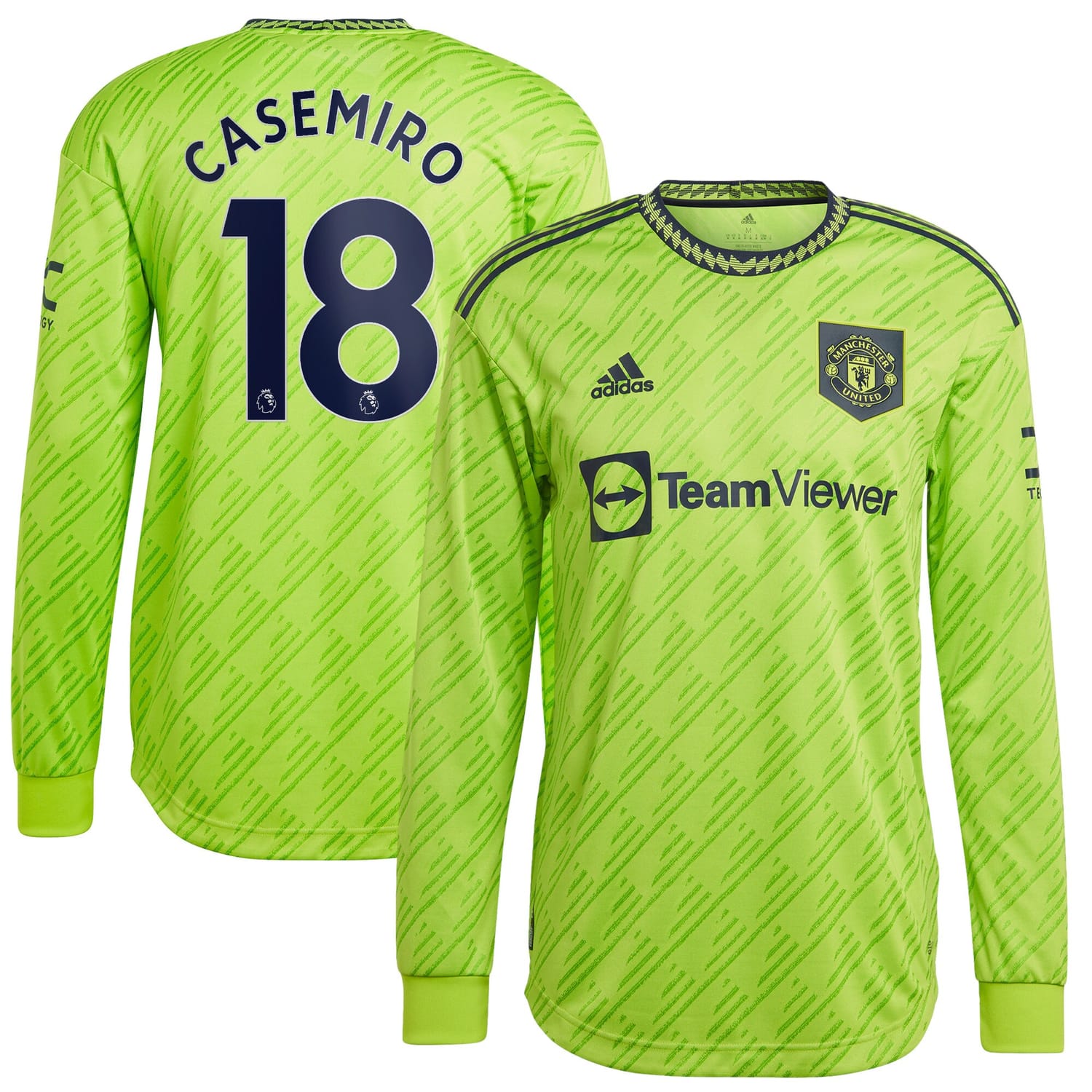 Premier League Manchester United Third Authentic Jersey Shirt Long Sleeve 2022-23 player Casemiro 18 printing for Men