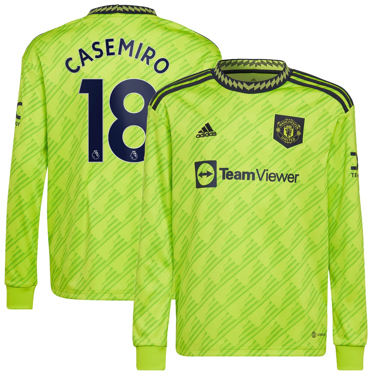 Premier League Manchester United Third Jersey Shirt Long Sleeve 2022-23 player Casemiro 18 printing for Men