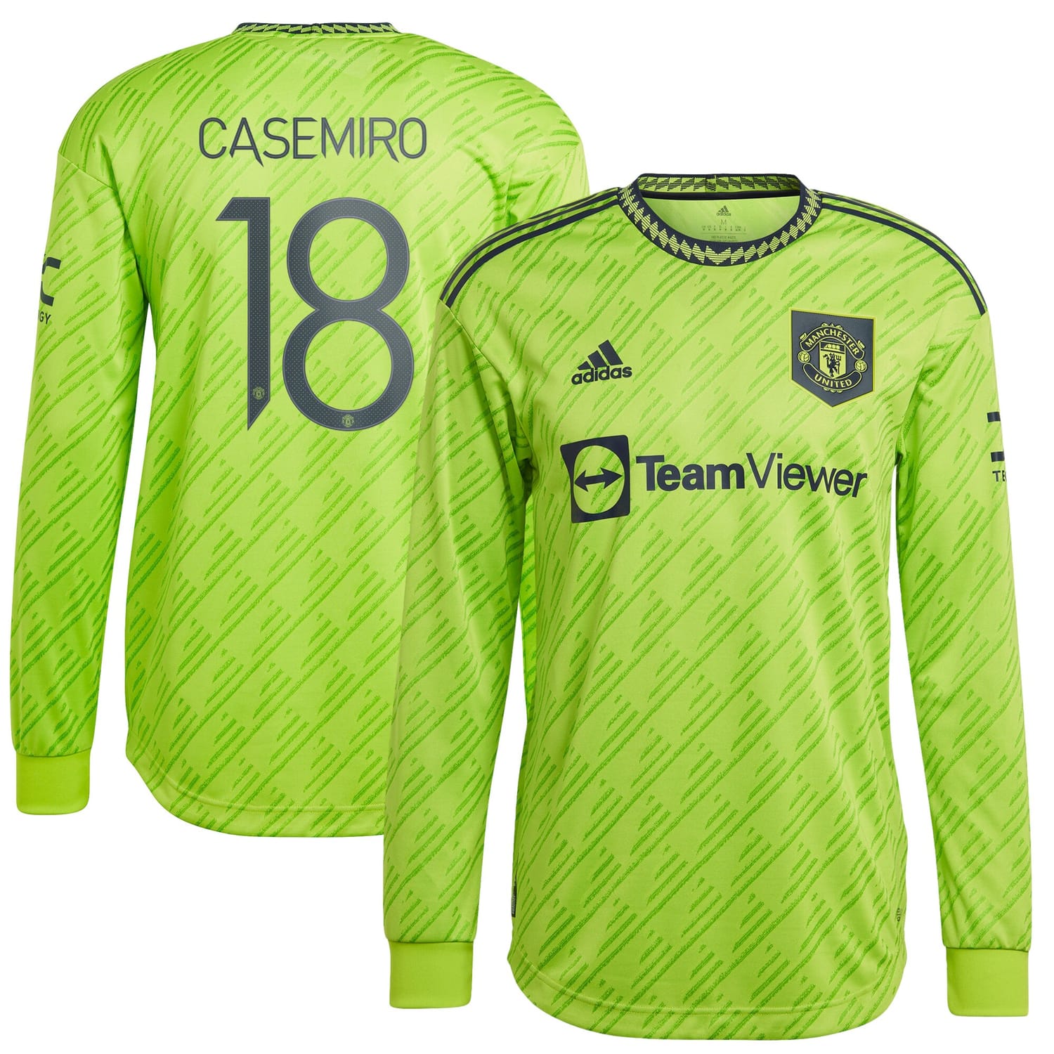 Premier League Manchester United Third Cup Authentic Jersey Shirt Long Sleeve 2022-23 player Casemiro 18 printing for Men