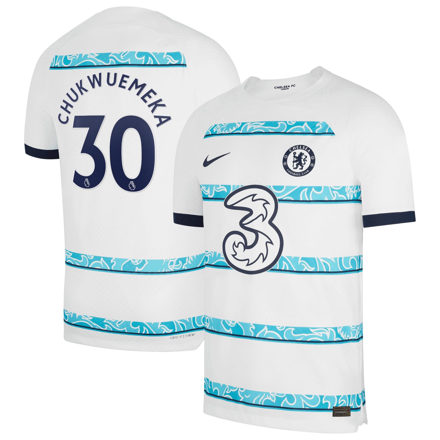 Premier League Chelsea Away Authentic Jersey Shirt 2022-23 player Carney Chukwuemeka 30 printing for Men