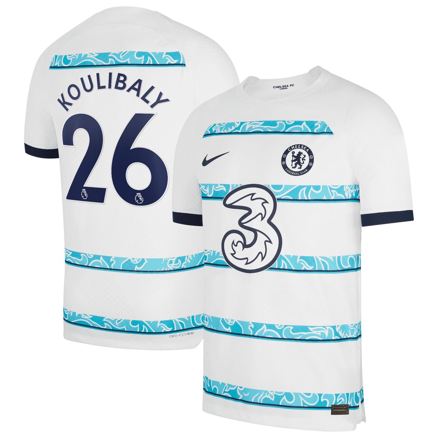 Premier League Chelsea Away Authentic Jersey Shirt 2022-23 player Kalidou Koulibaly 26 printing for Men