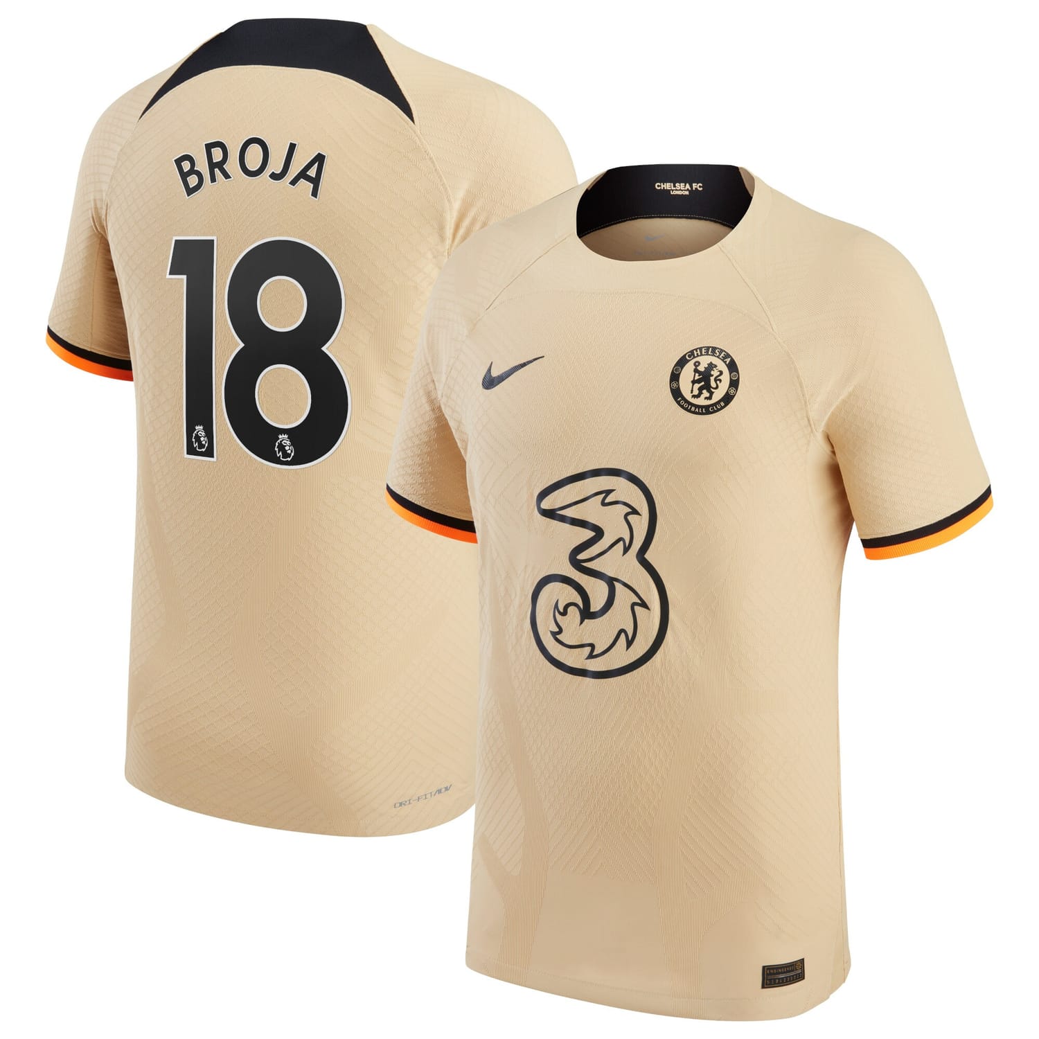 Premier League Chelsea Third Authentic Jersey Shirt 2022-23 player Armando Broja 18 printing for Men