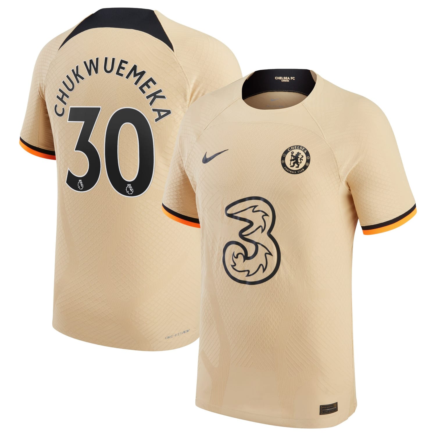 Premier League Chelsea Third Authentic Jersey Shirt 2022-23 player Carney Chukwuemeka 30 printing for Men