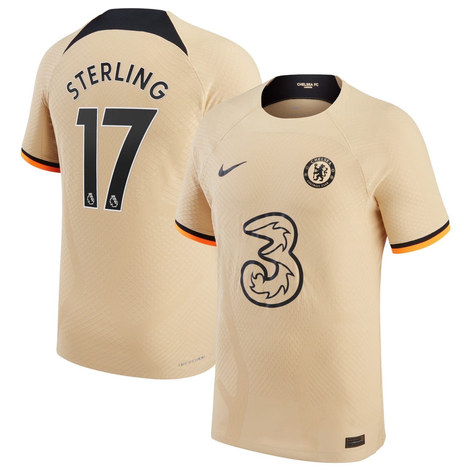 Premier League Chelsea Third Authentic Jersey Shirt 2022-23 player Raheem Sterling 17 printing for Men