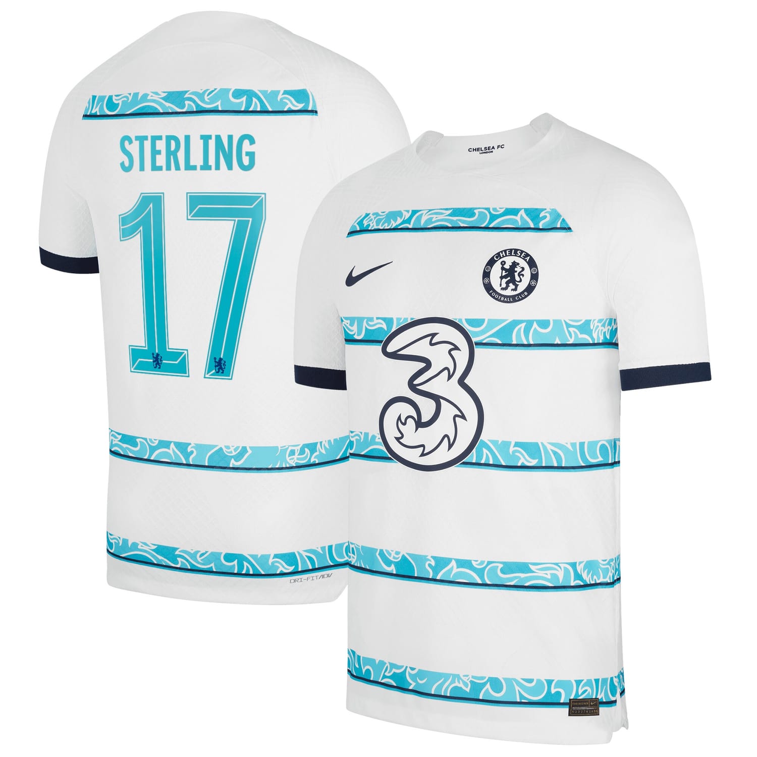 Premier League Chelsea Away Cup Authentic Jersey Shirt 2022-23 player Raheem Sterling 17 printing for Men