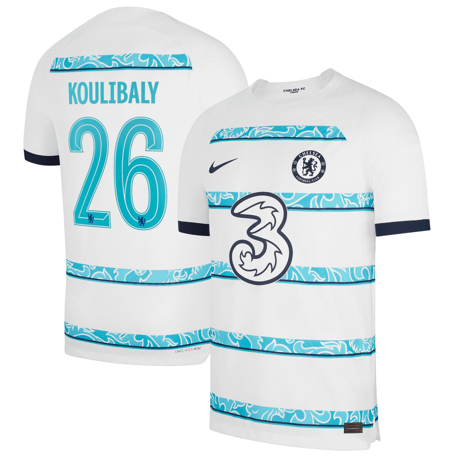 Premier League Chelsea Away Cup Authentic Jersey Shirt 2022-23 player Kalidou Koulibaly 26 printing for Men